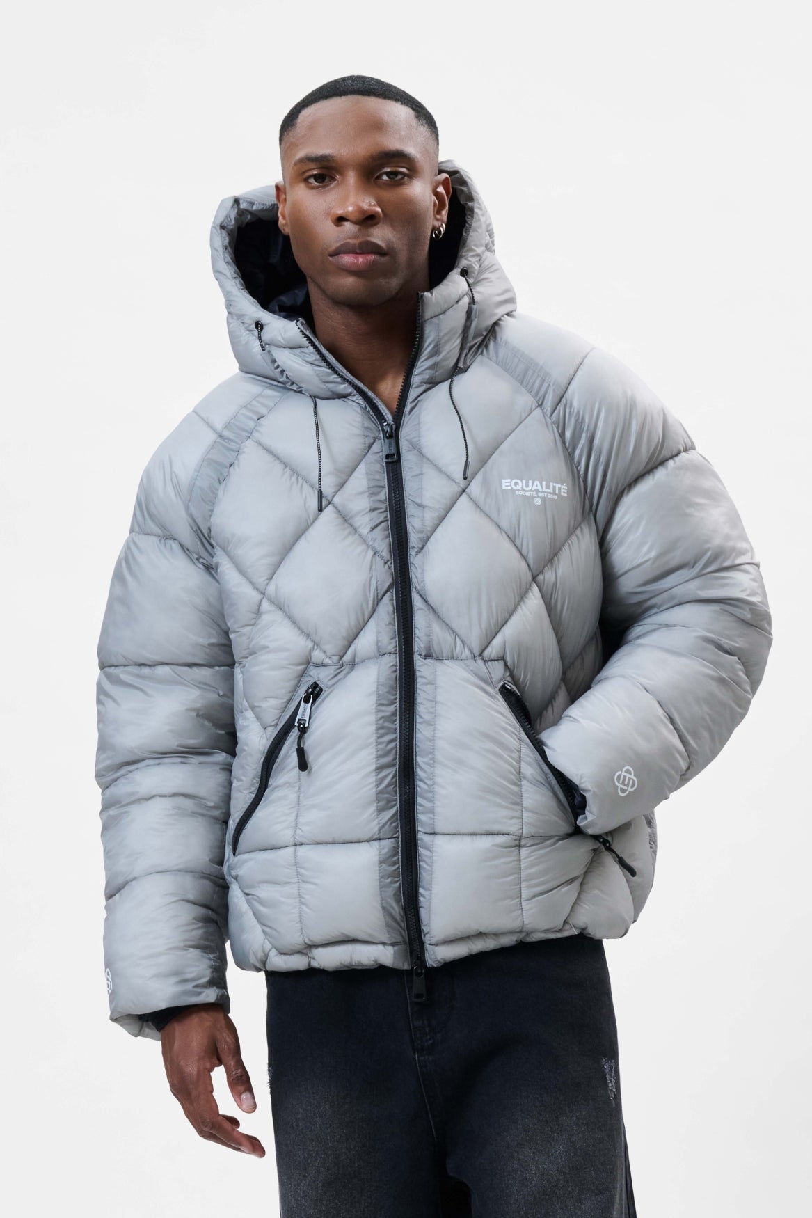 DIAMOND PUFFER JACKET | GREY