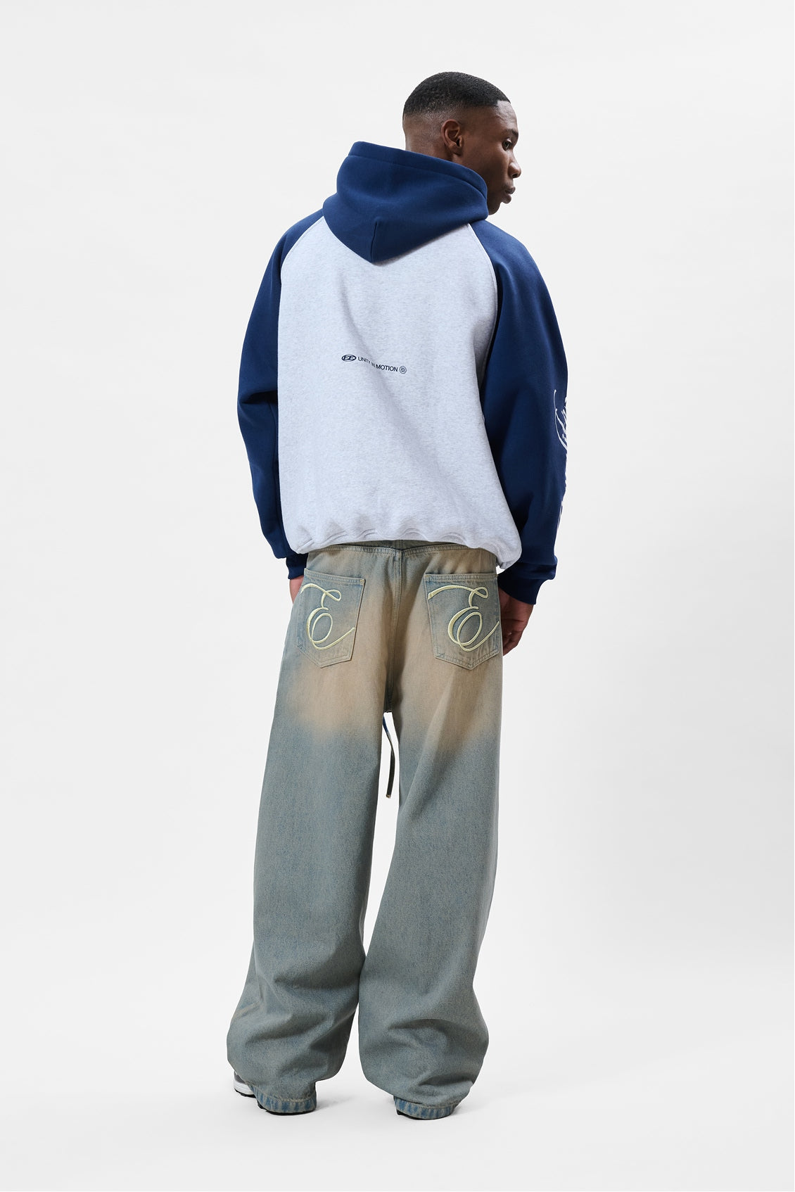 JETT RAGLAN OVERSIZED HOODIE | MELANGE GREY & NAVY