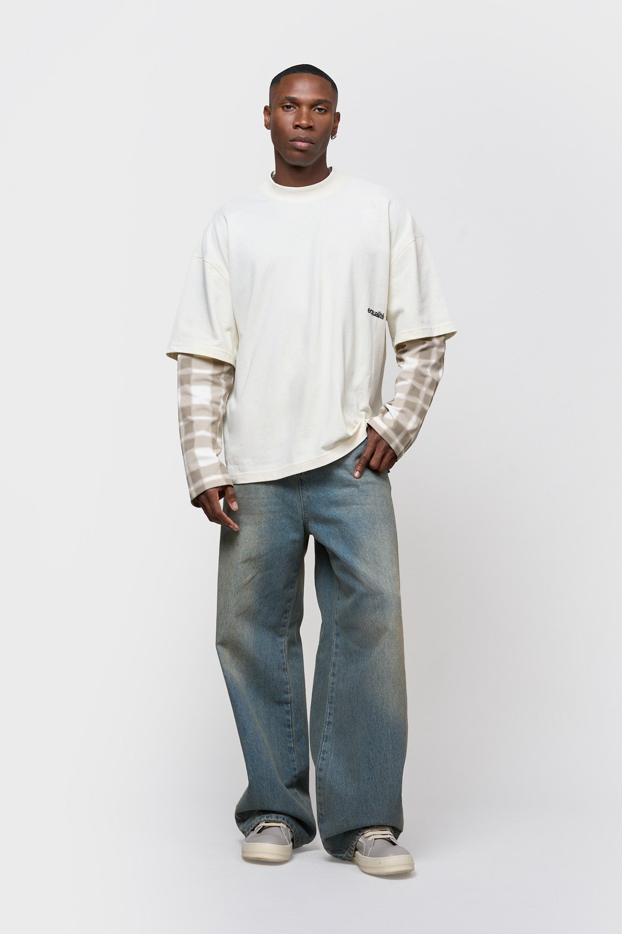 BENNI DOUBLE LAYER LONGSLEEVE TEE | OFF-WHITE
