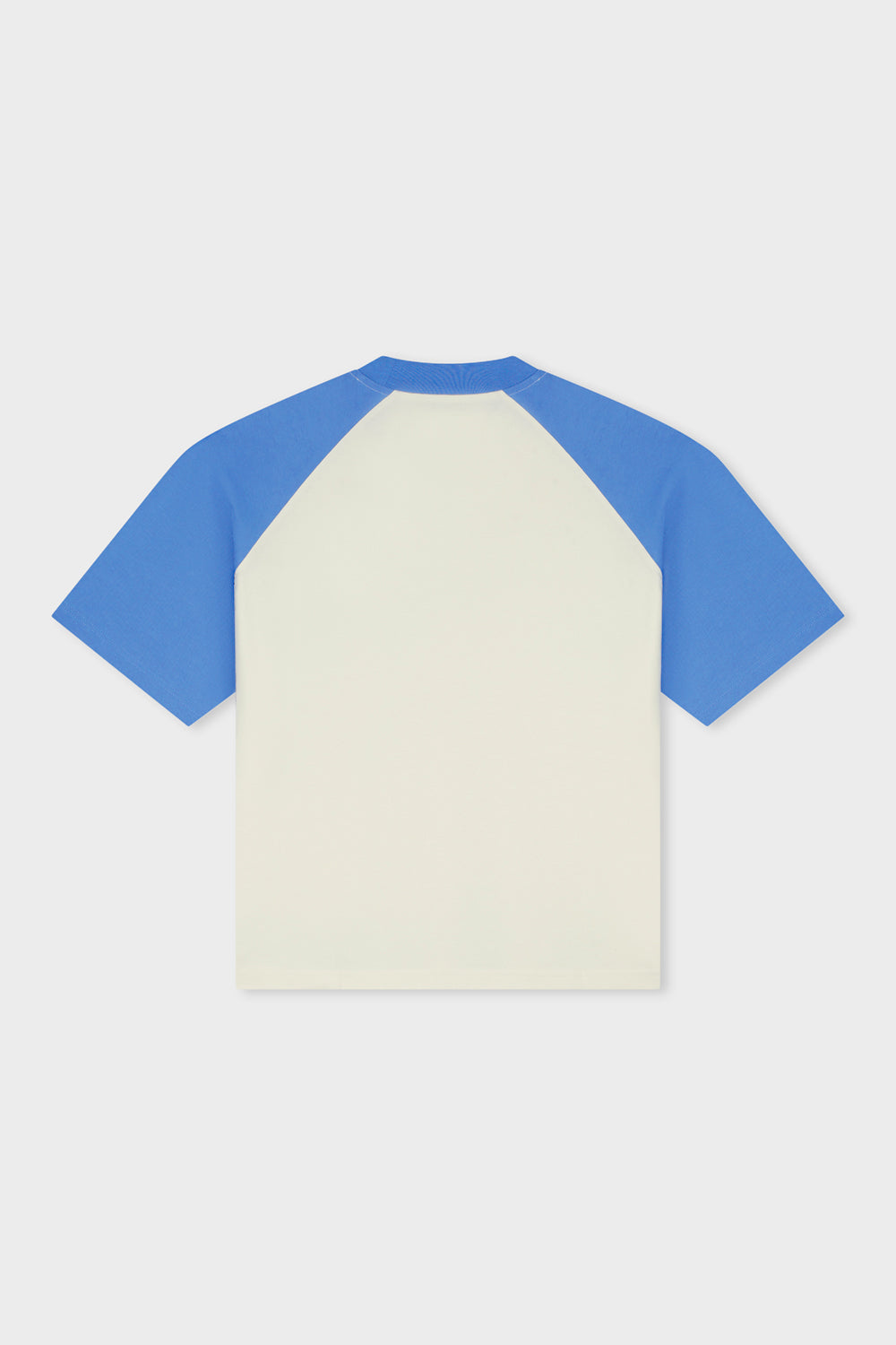 ESSENTIAL RAGLAN BOXY TEE | OFF-WHITE & BLUE