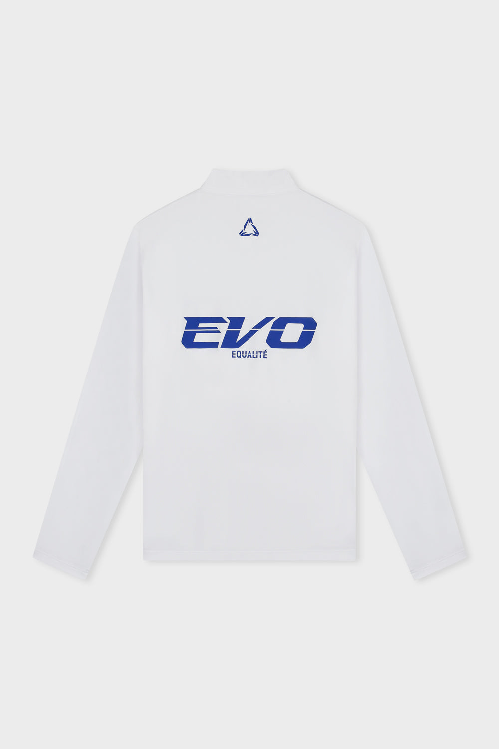 QUATERZIP LONGSLEEVE TEE | WHITE & BLUE