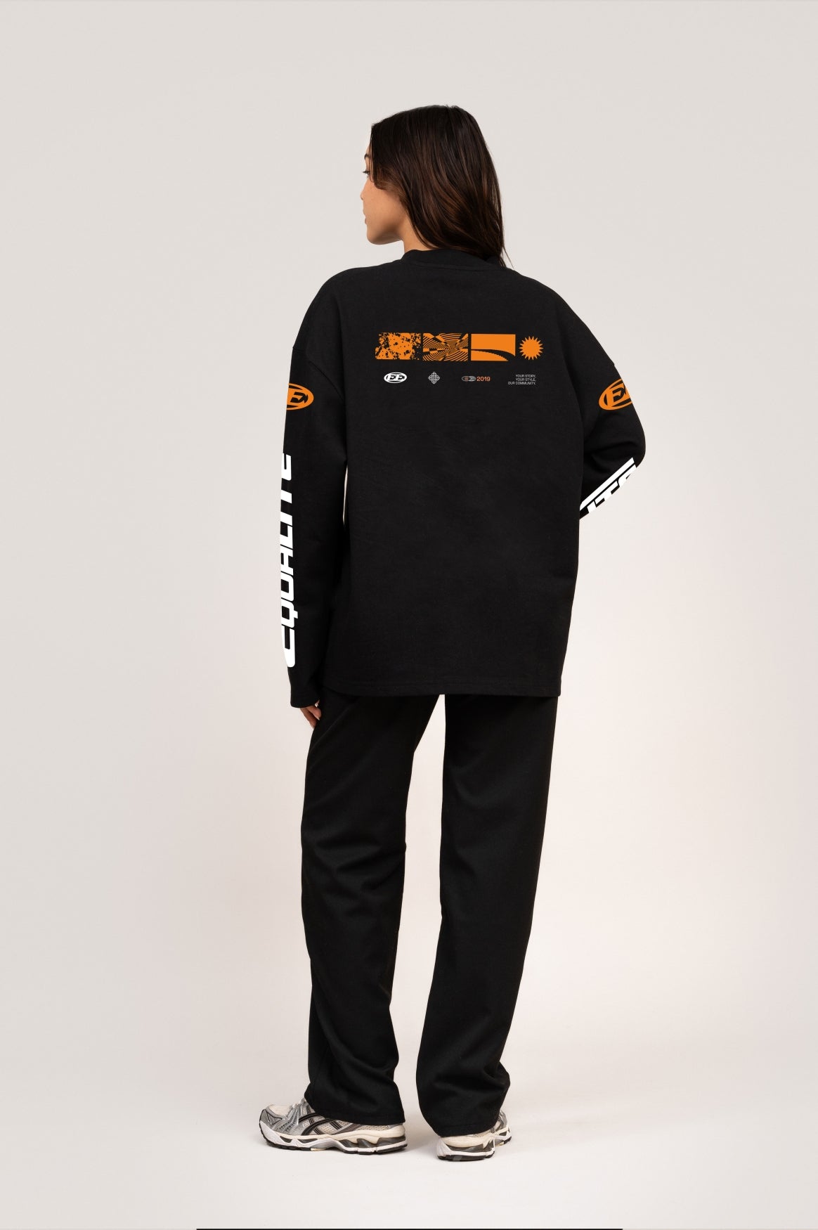 ADRENALINE LONGSLEEVE TEE | BLACK & ORANGE