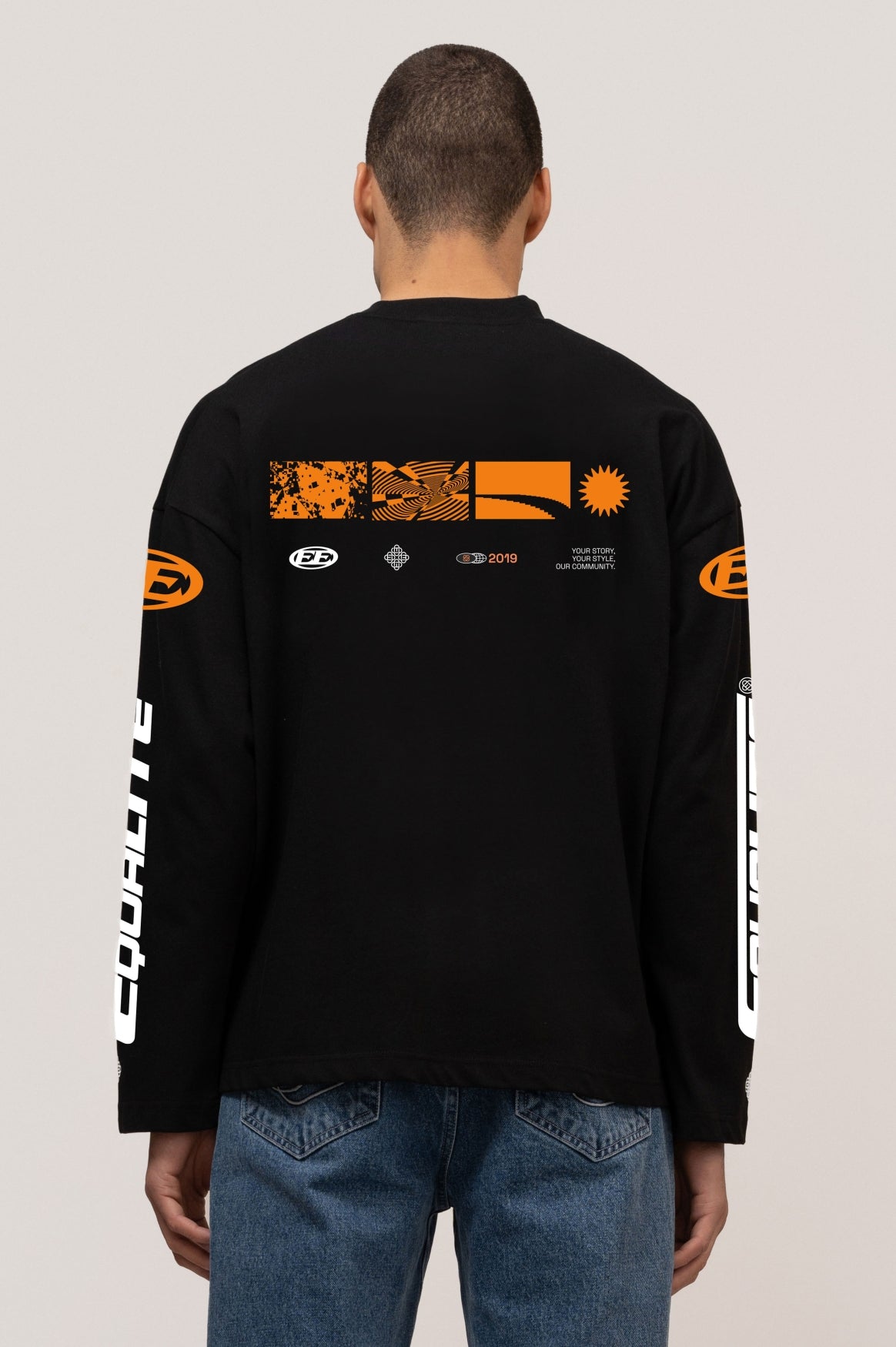 ADRENALINE LONGSLEEVE TEE | BLACK & ORANGE