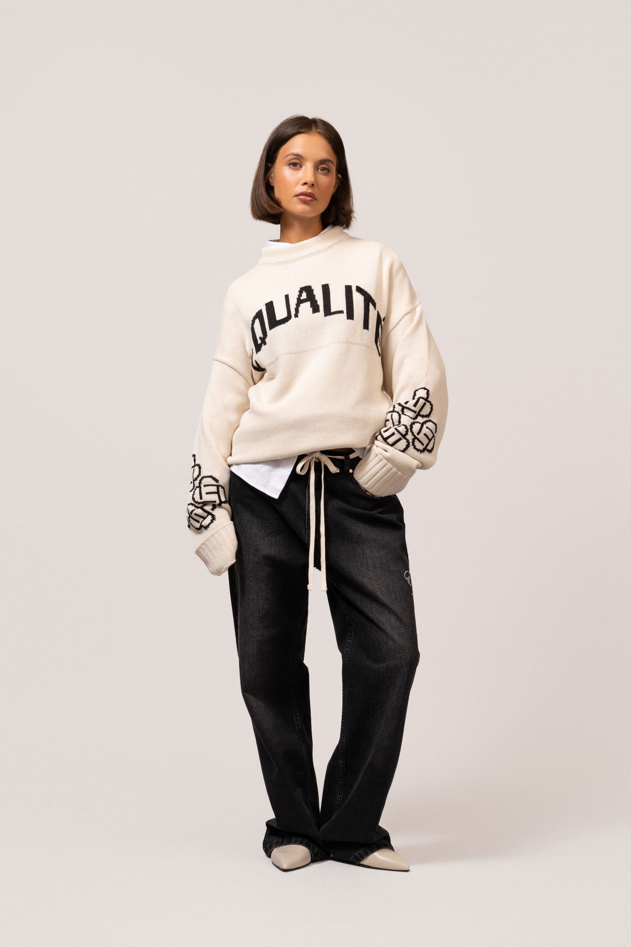 AVA KNIT SWEATER | OFF-WHITE