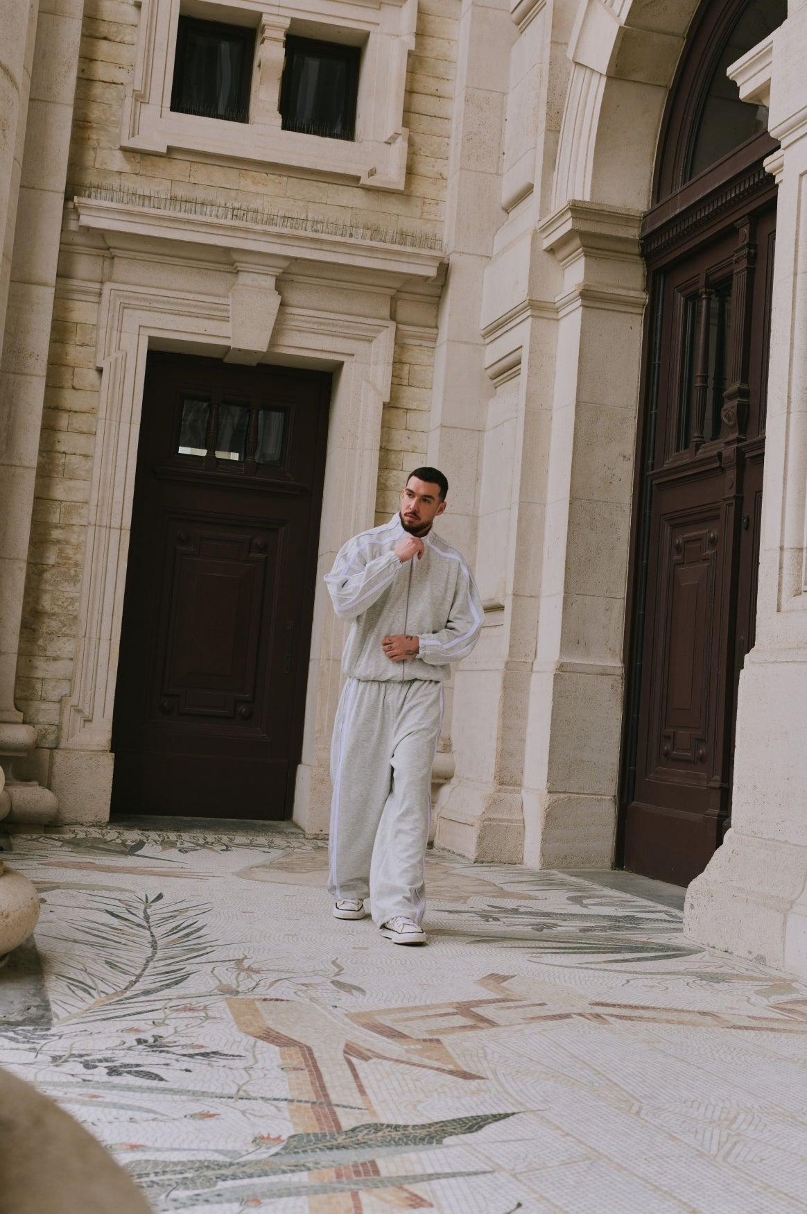 TRACK JACKET | MELANGE GREY