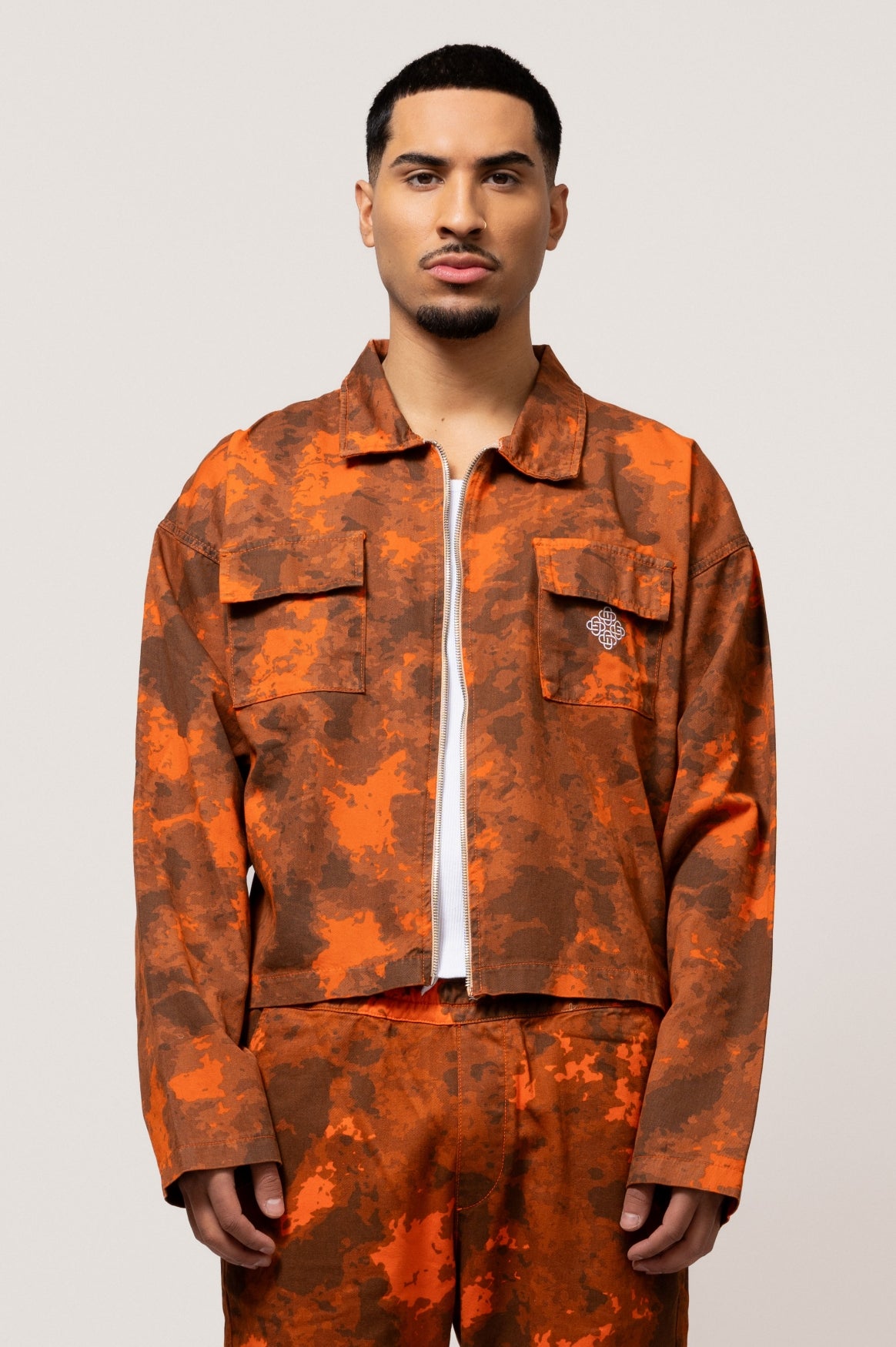 Camo Cargo Jacket | Camo Orange