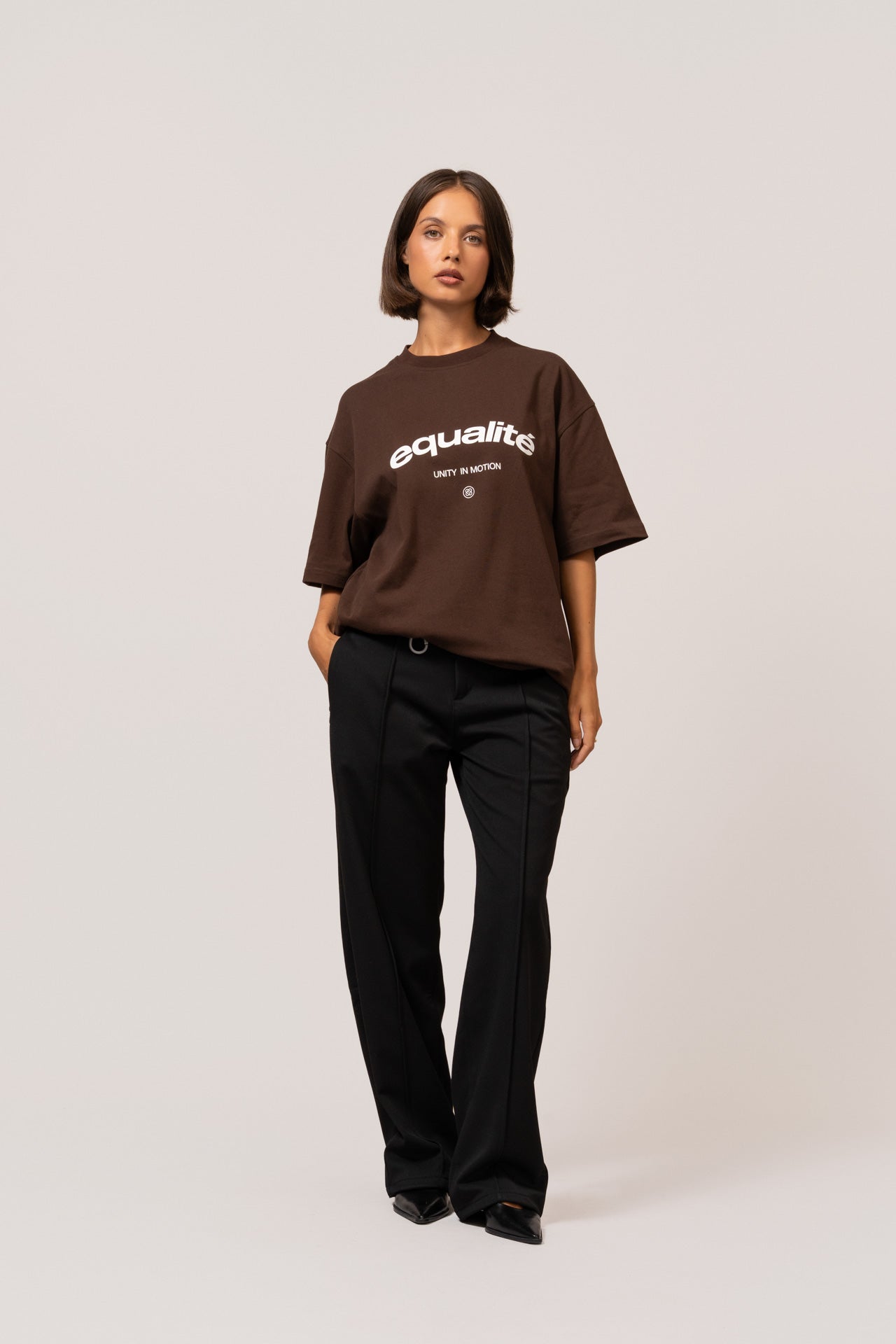 CELESTE BOXY TEE | BROWN