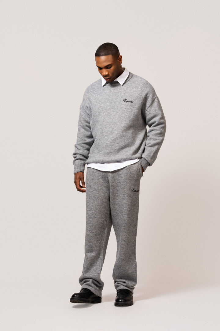 Fluffy Knit Pants | Grey