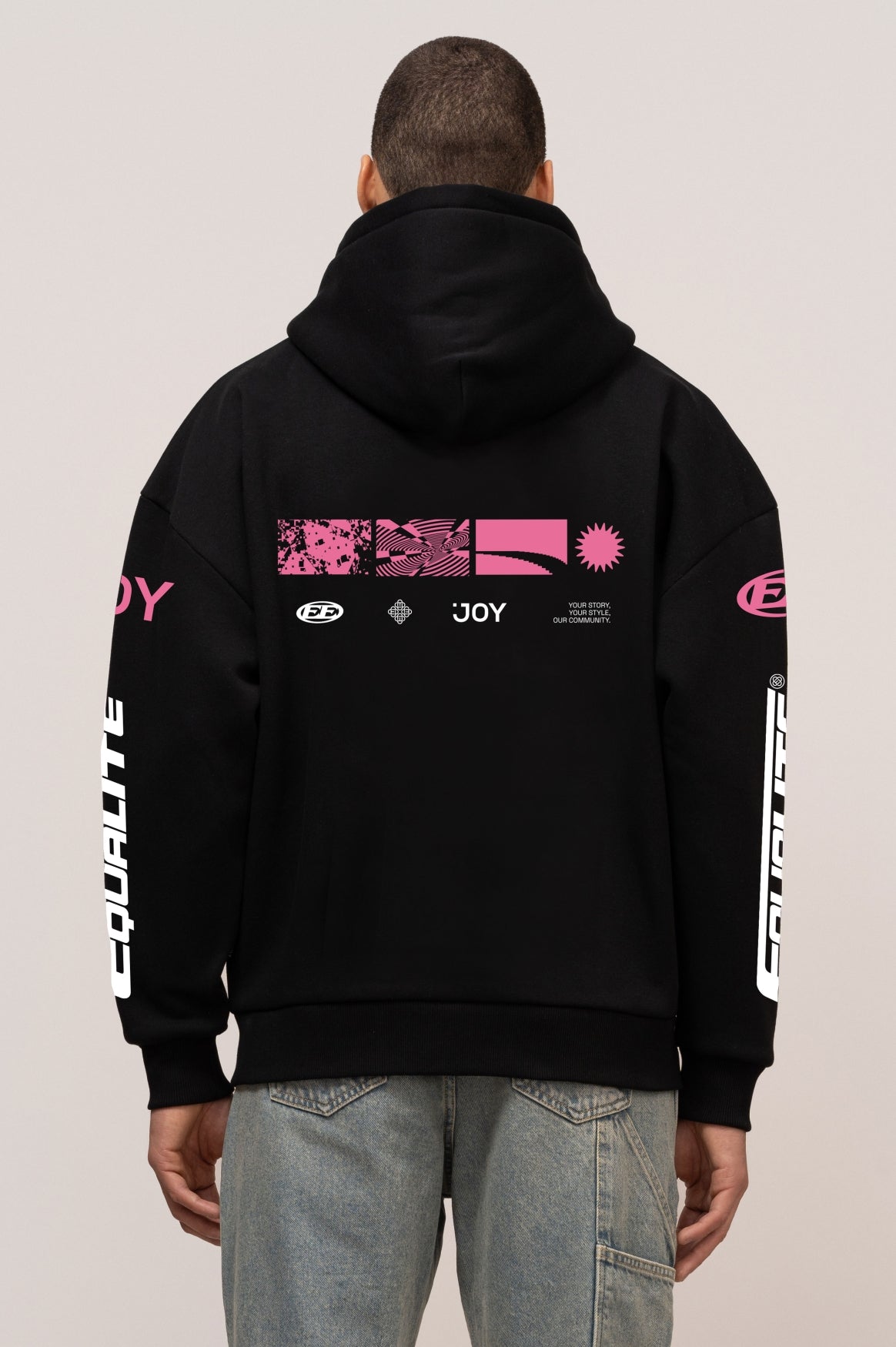 ADRENALINE OVERSIZED FULL ZIP HOODIE | BLACK