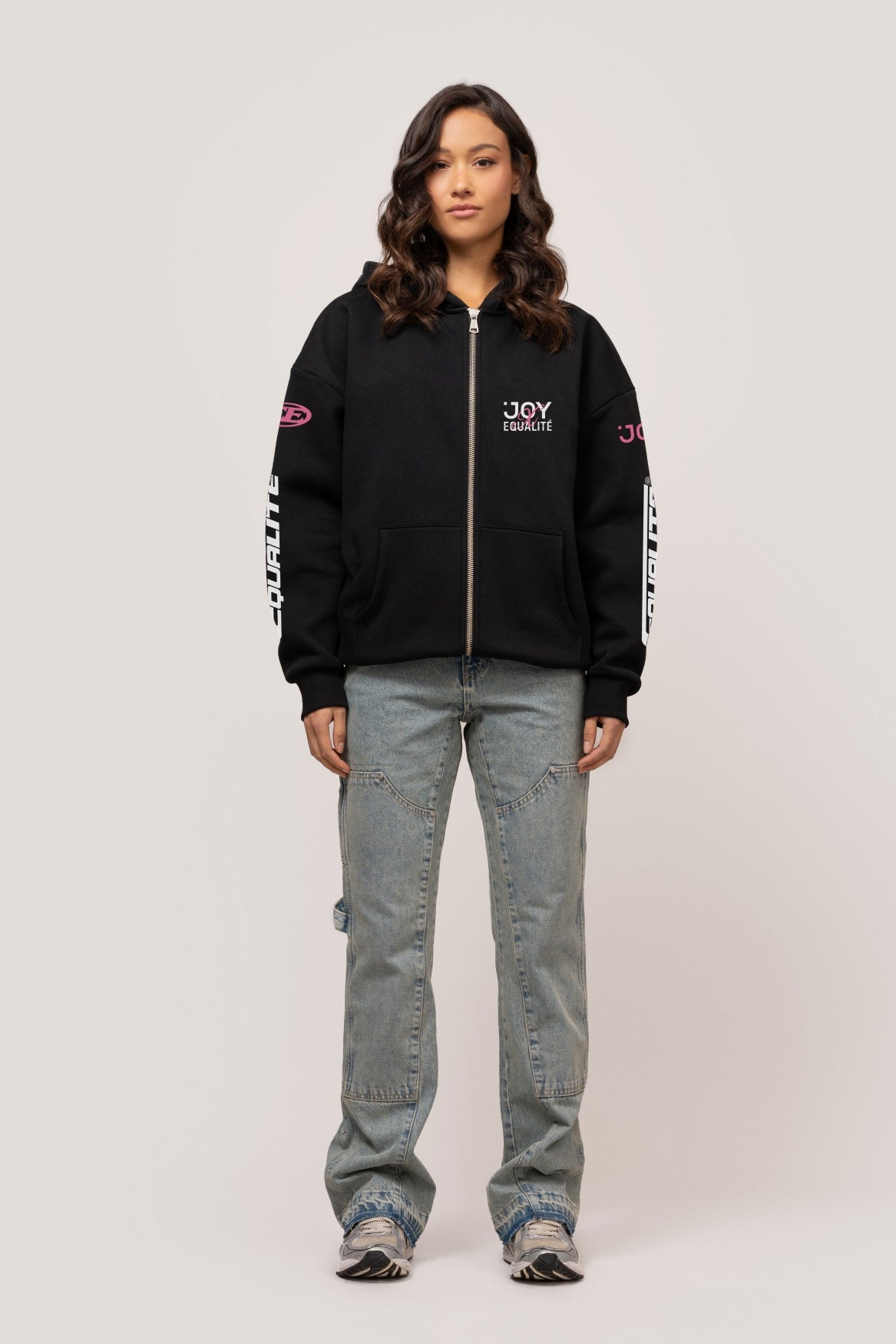 ADRENALINE OVERSIZED FULL ZIP HOODIE | BLACK