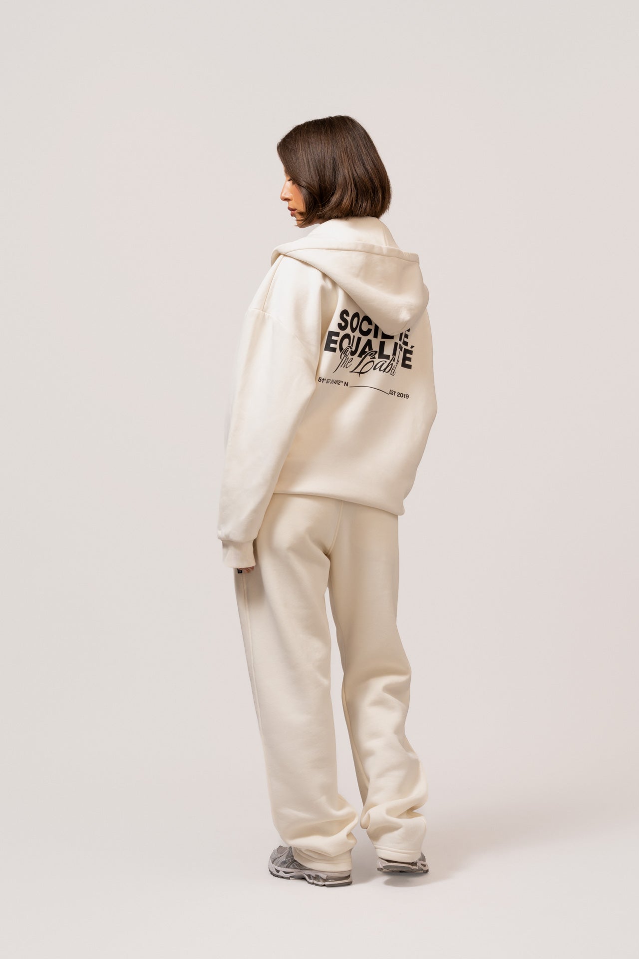 SOCIETE OVERSIZED FULL ZIP HOODIE | OFF-WHITE