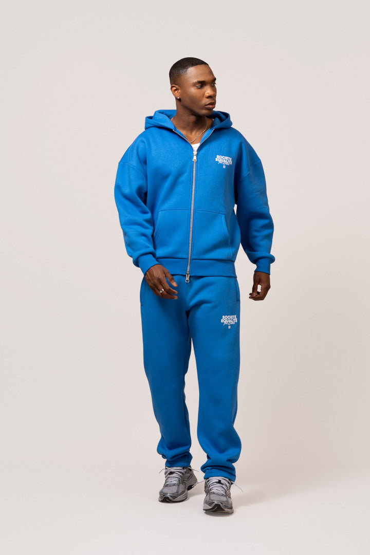 SOCIETE OVERSIZED FULL ZIP HOODIE | BLUE