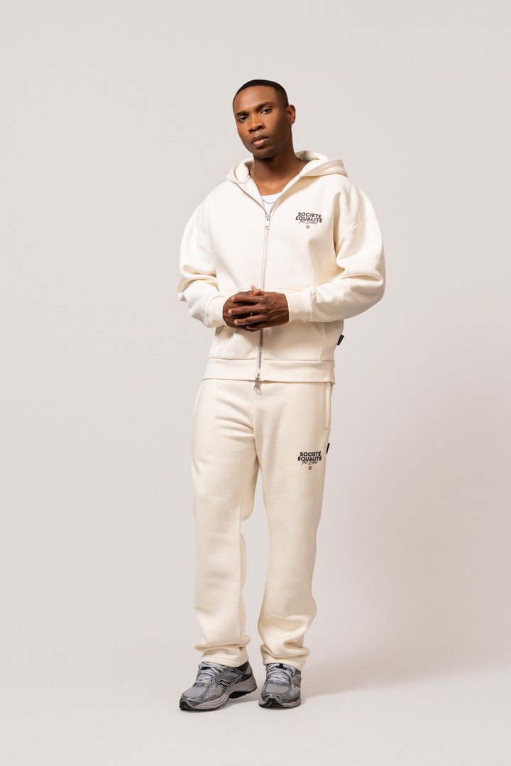 SOCIETE OVERSIZED FULL ZIP HOODIE | OFF-WHITE