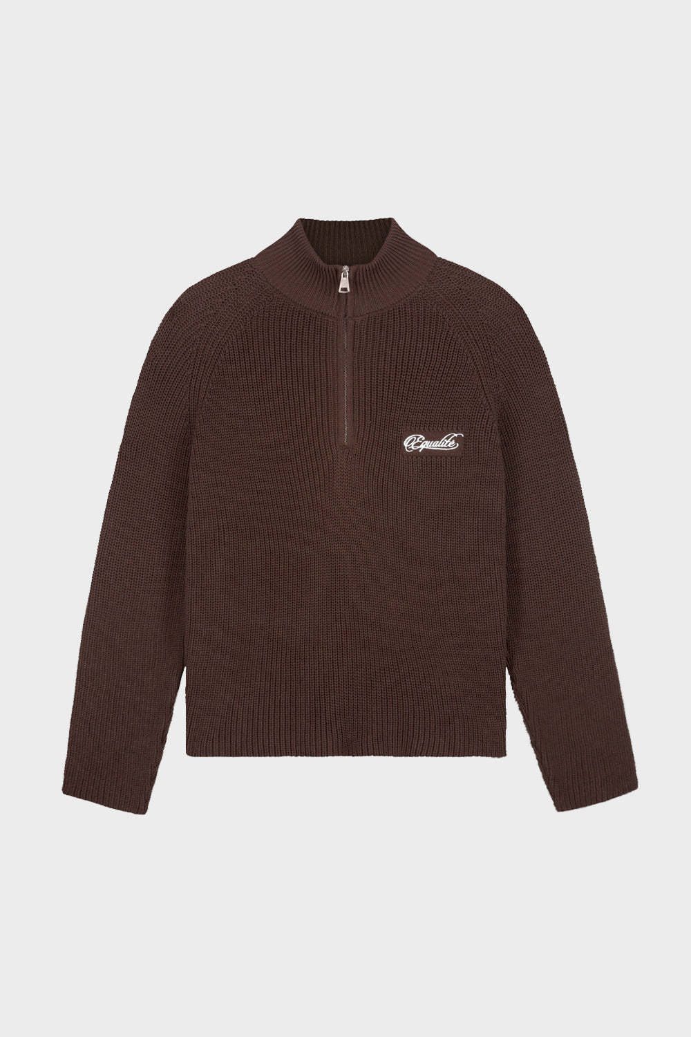FUNNEL KNIT SWEATER | BROWN