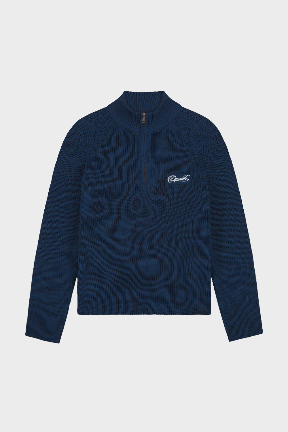 FUNNEL KNIT SWEATER | NAVY