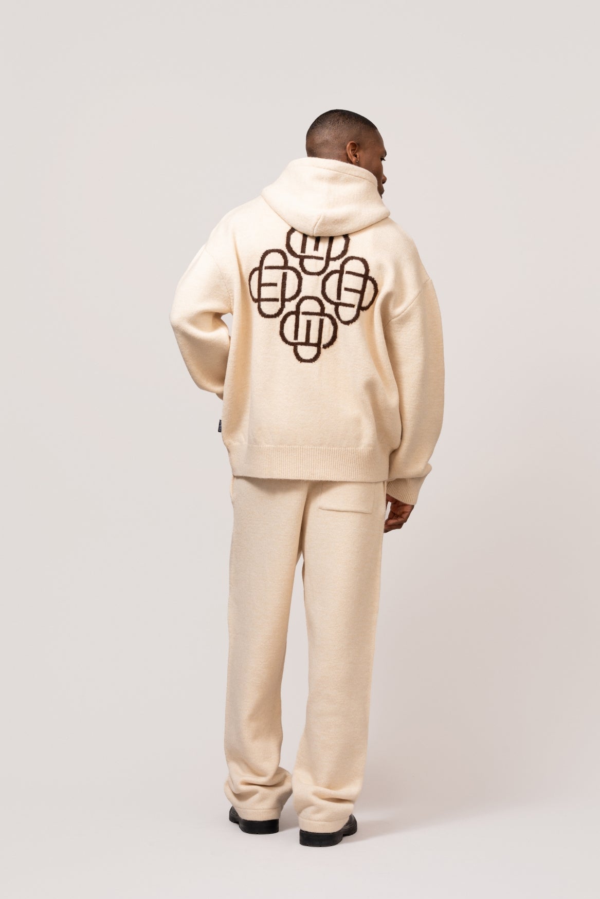 Fluffy Knit Full Zip Hoodie | Off-white