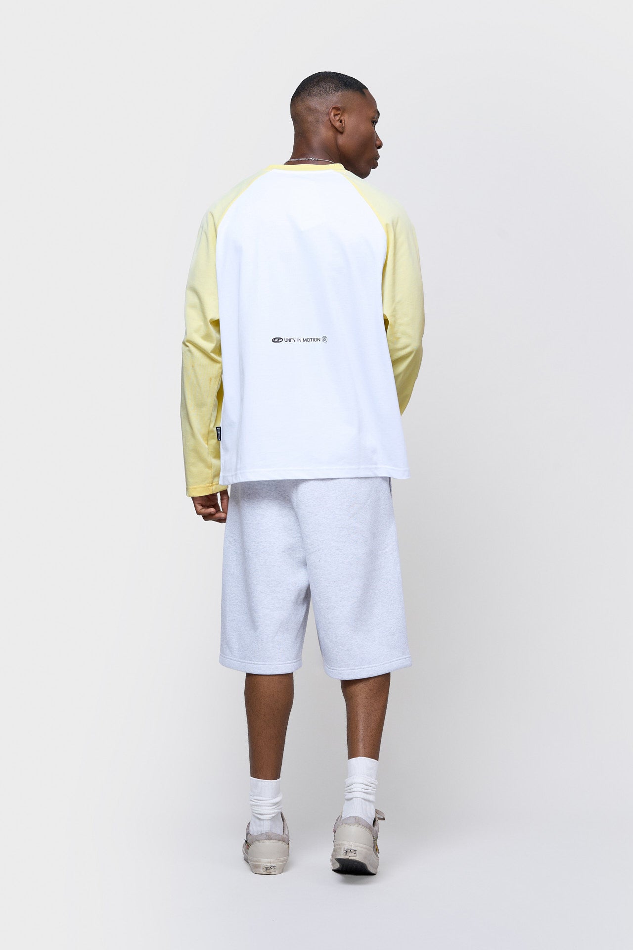 JETT RAGLAN LONGSLEEVE TEE | WHITE & BUTTER YELLOW