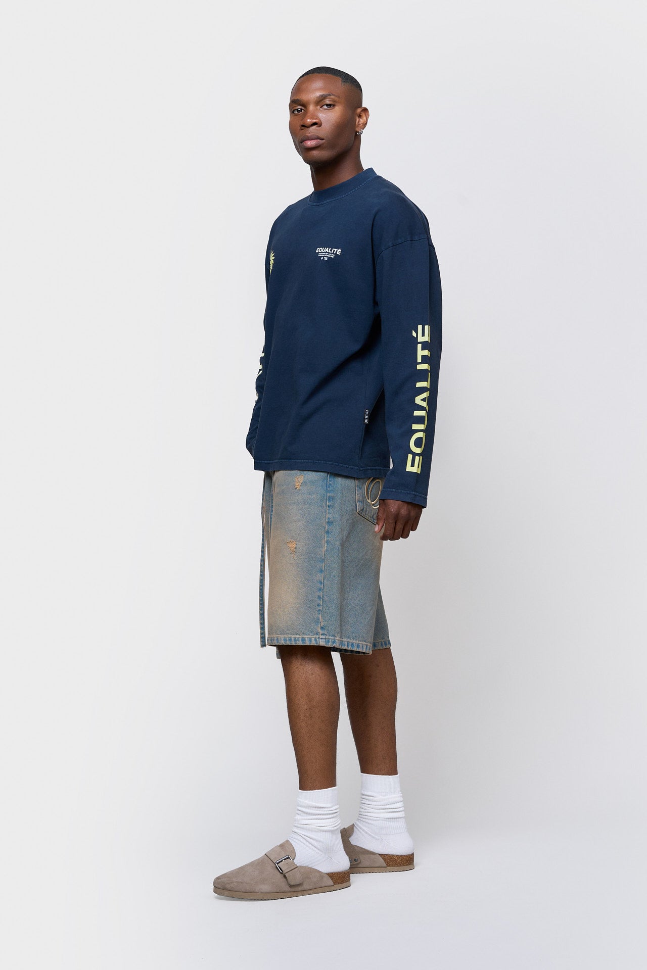 SUNNY LONGSLEEVE TEE | NAVY & BUTTER YELLOW