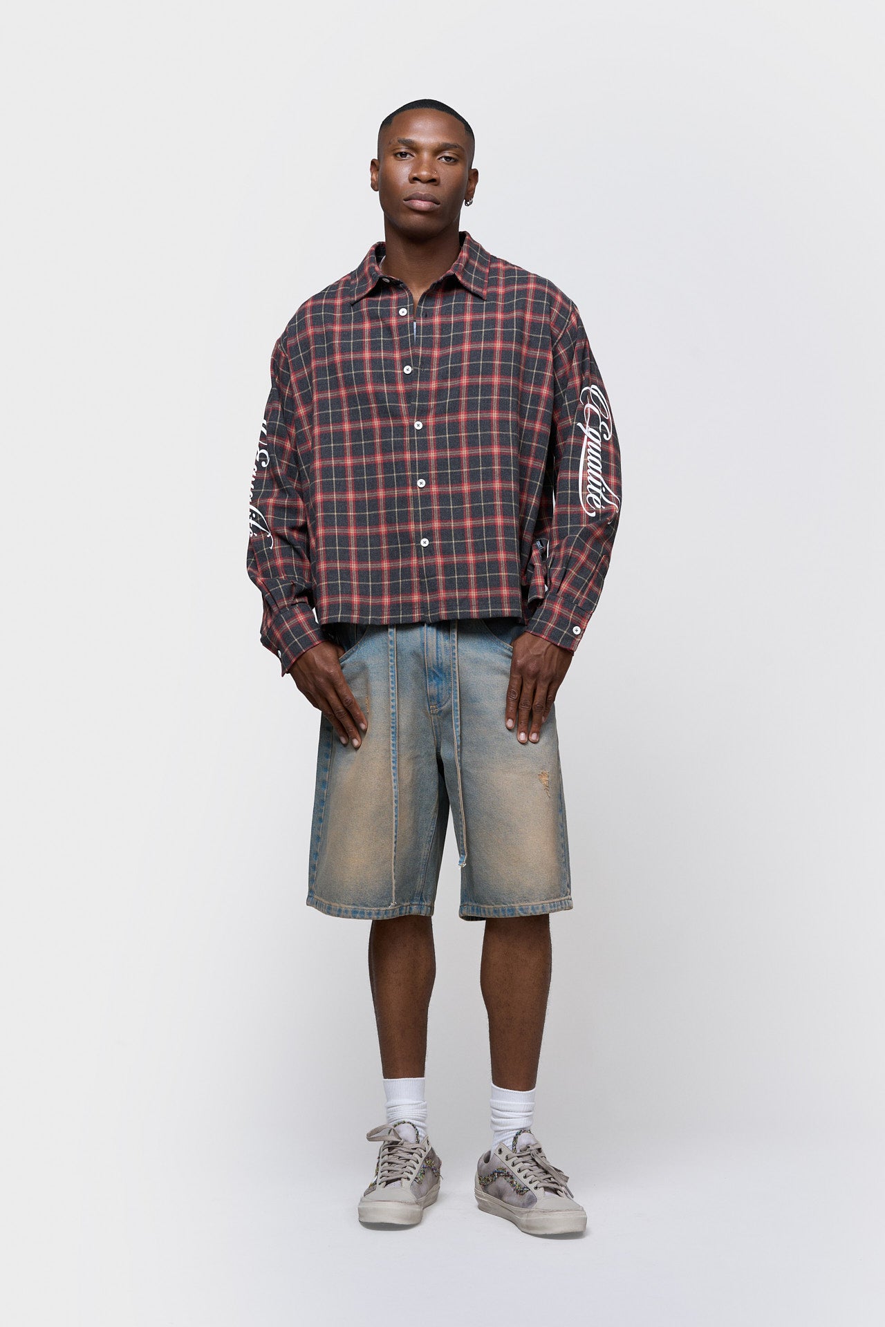 FLANNEL SHIRT | ANTRACITE & RED