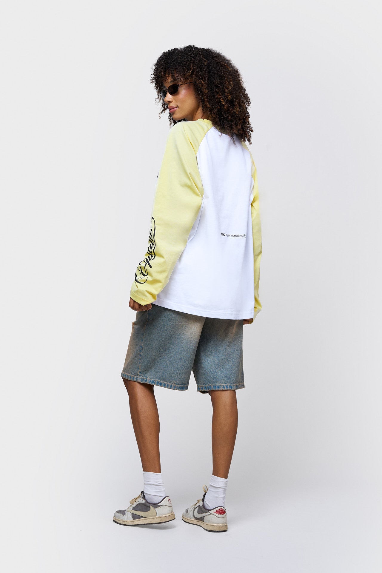 JETT RAGLAN LONGSLEEVE TEE | WHITE & BUTTER YELLOW
