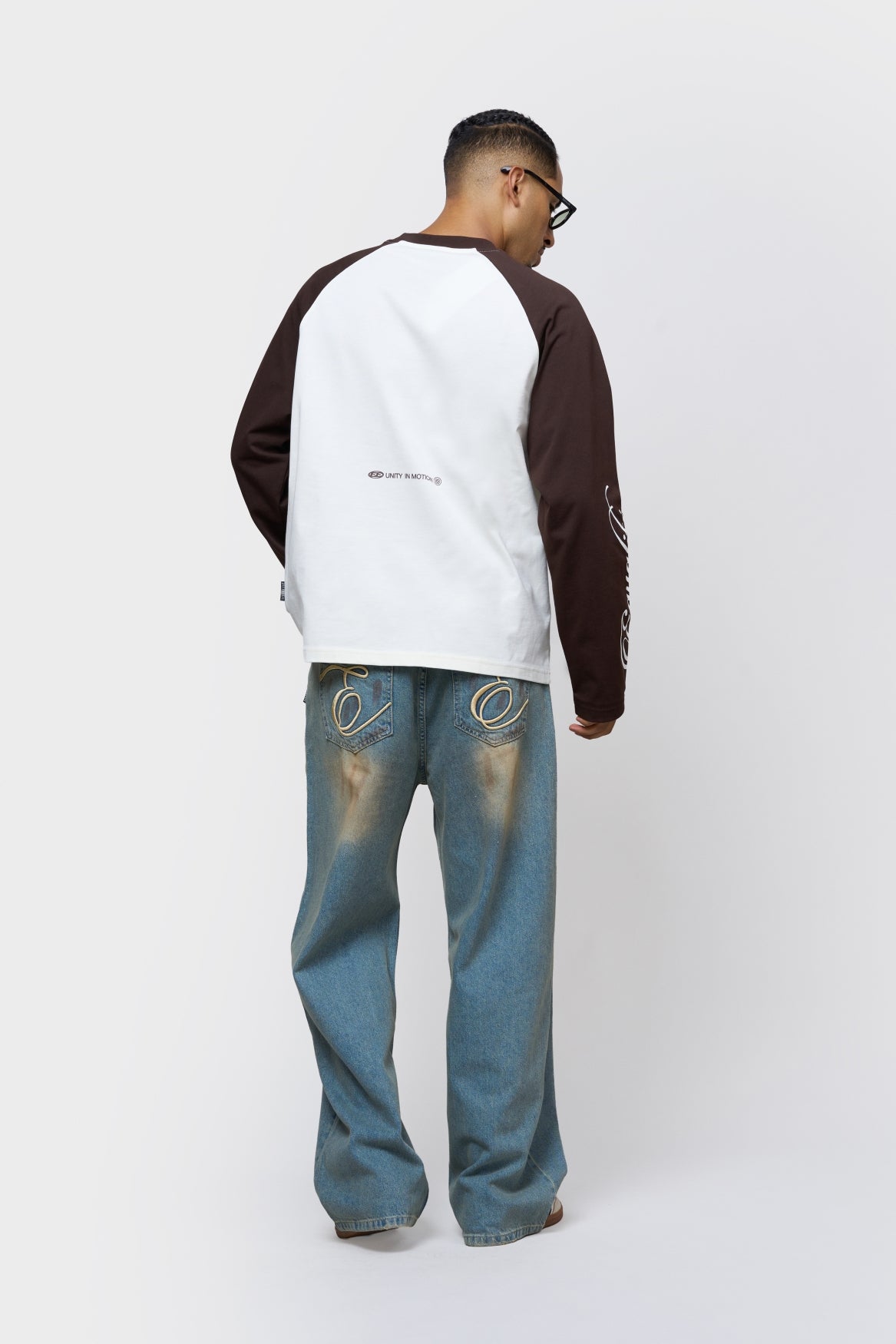 JETT RAGLAN LONGSLEEVE TEE | BROWN & OFF-WHITE