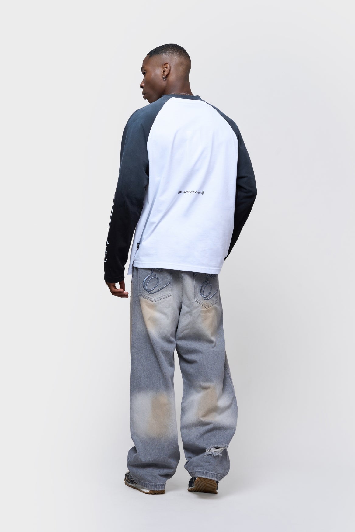 JETT RAGLAN LONGSLEEVE TEE | WASHED GREY & WHITE