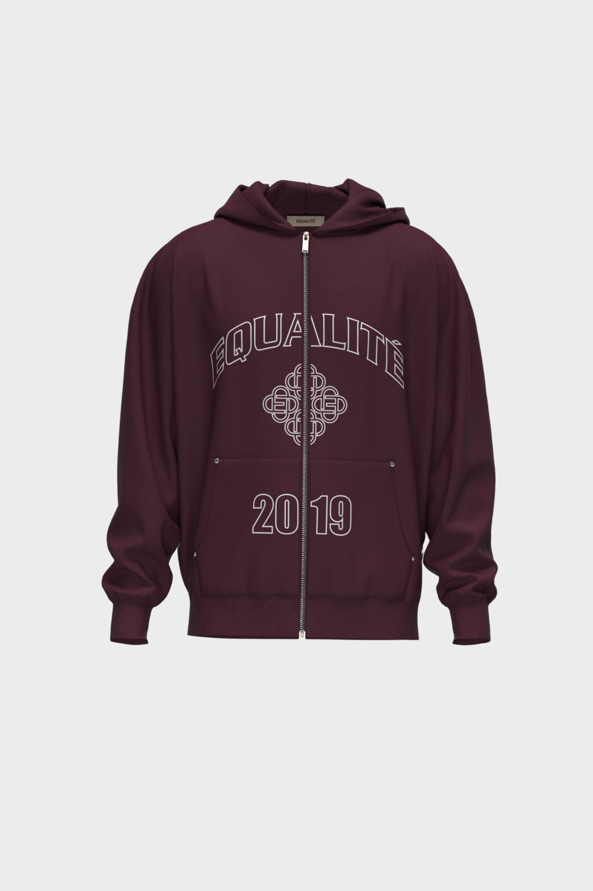 ISA FULL ZIP HOODIE | AUBERGINE
