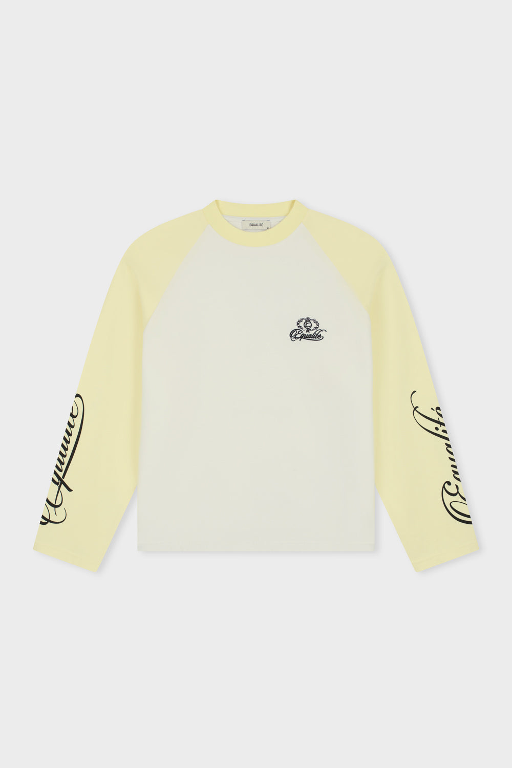 JETT RAGLAN LONGSLEEVE TEE | WHITE & BUTTER YELLOW