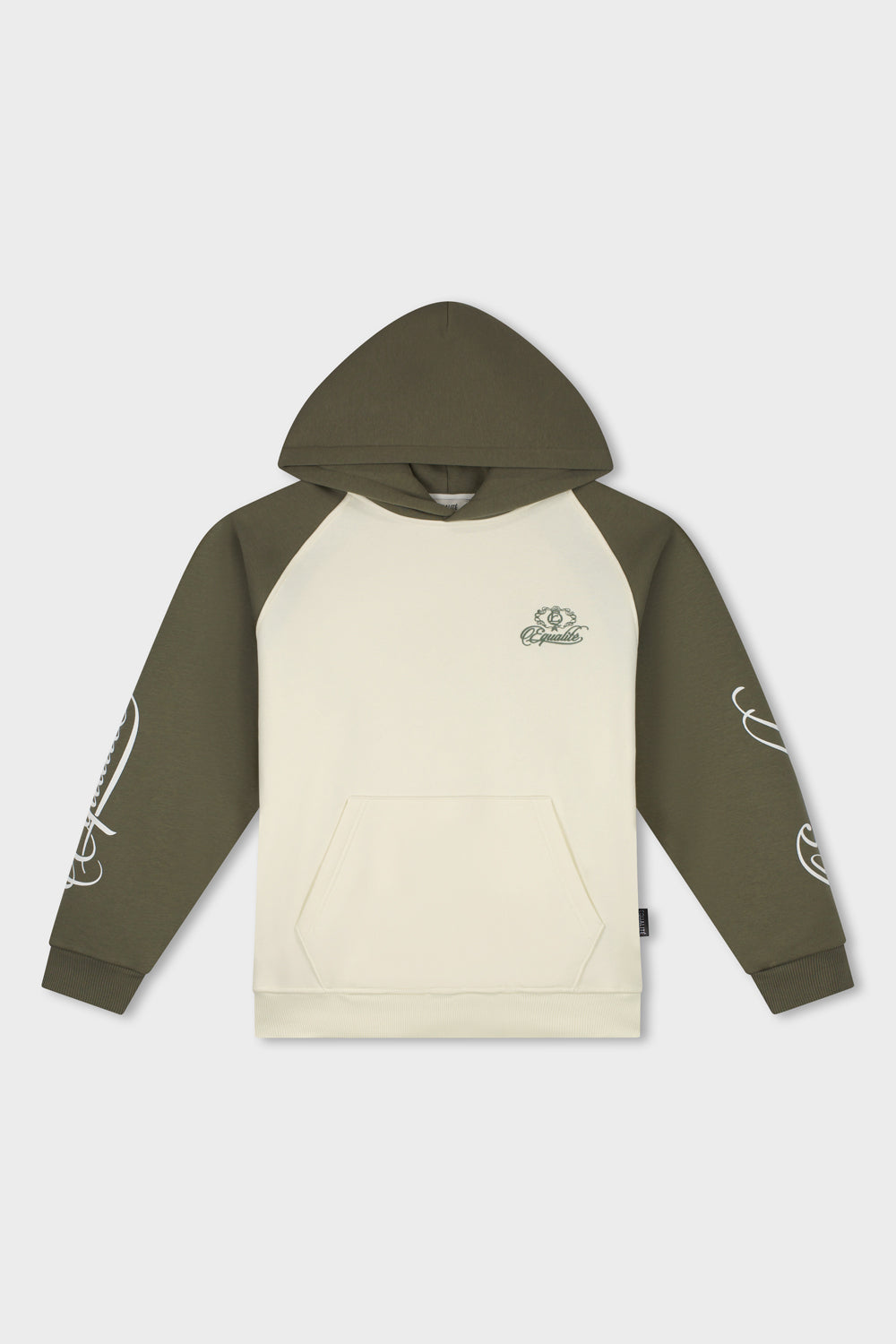 JETT RAGLAN OVERSIZED HOODIE | OFF-WHITE & GREEN