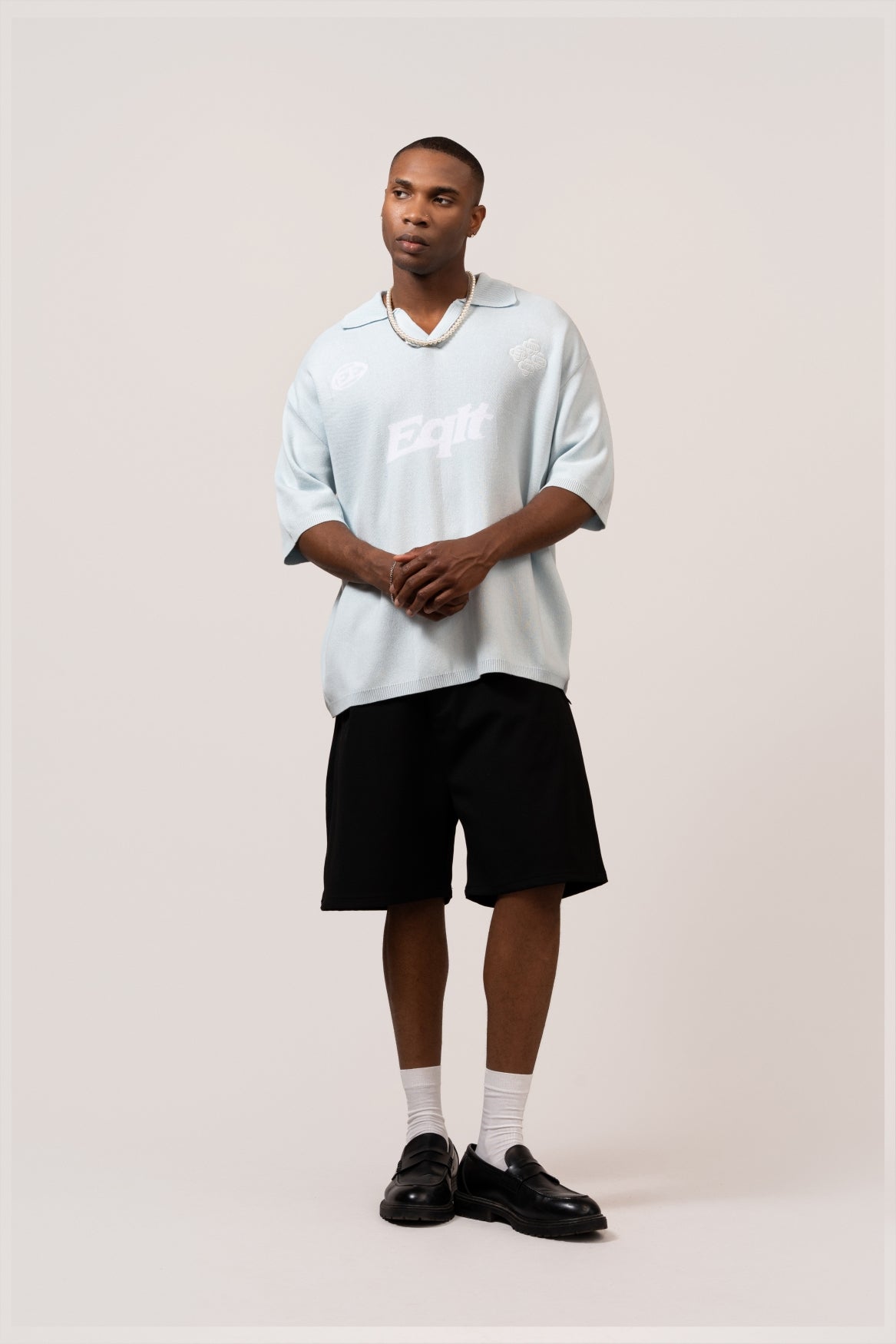 KNIT POLO TEE | LIGHT BLUE