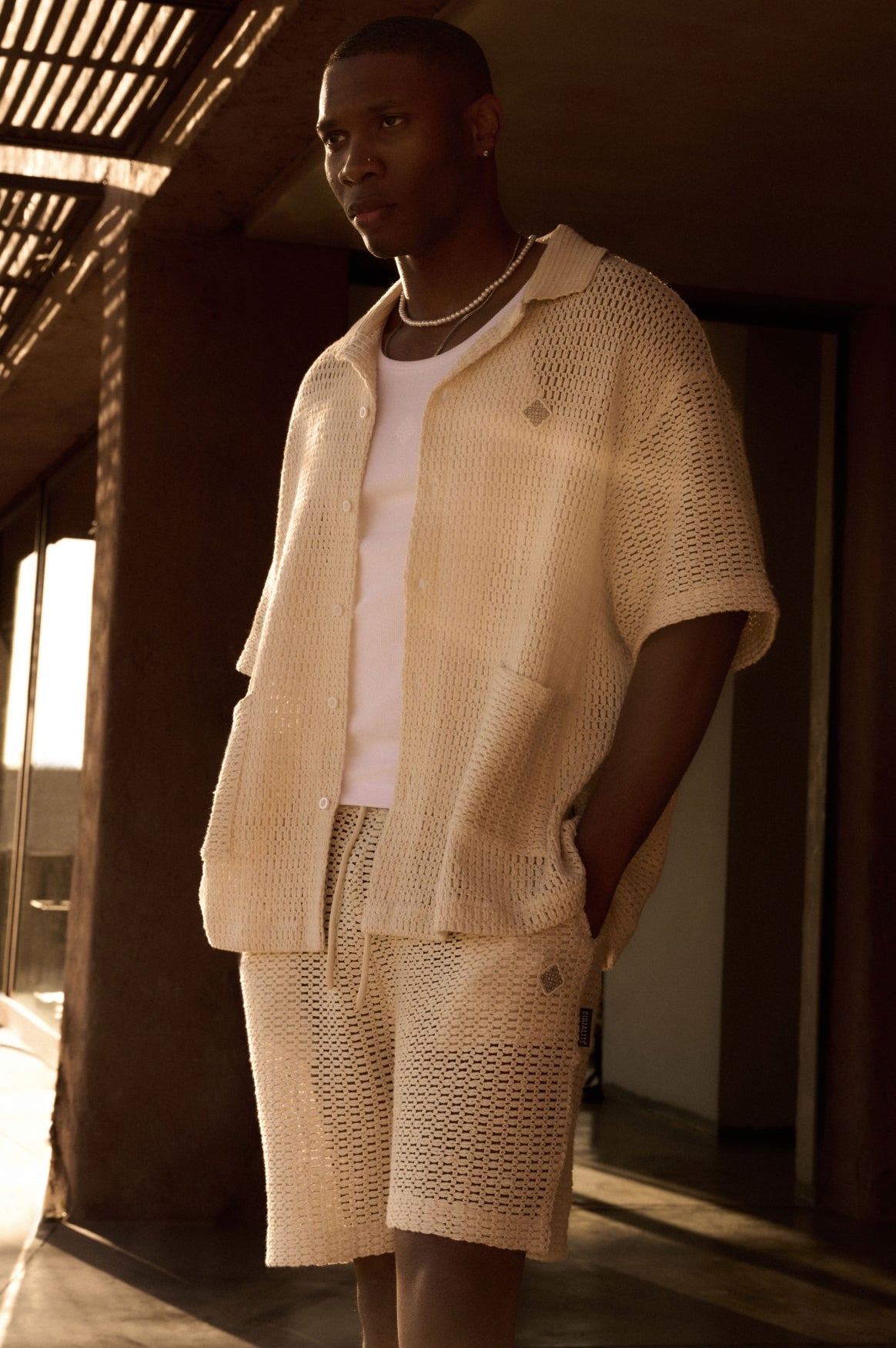 Lyra Knitted Croched Shorts | Off-white