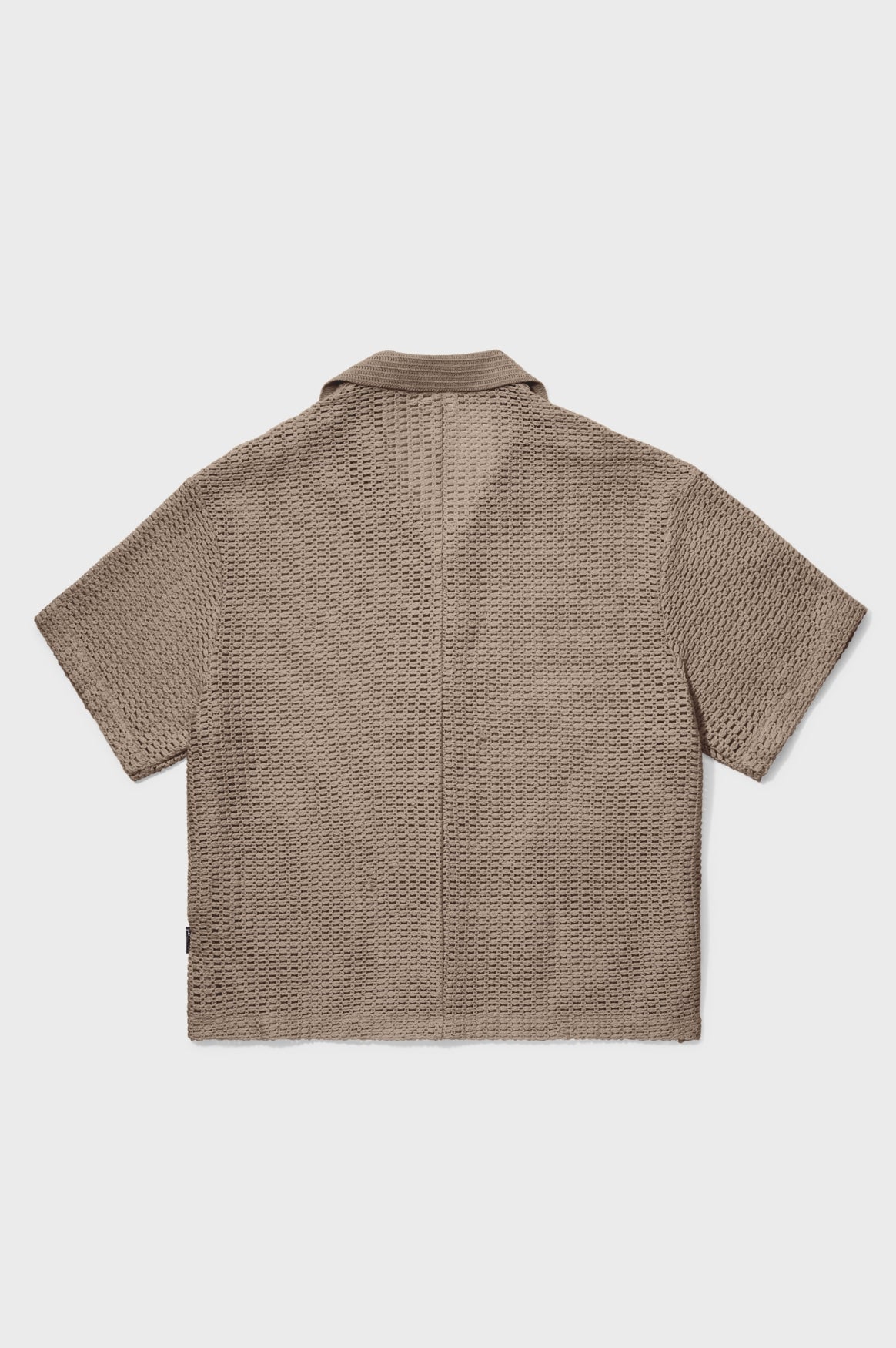 LYRA KNITTED CROCHED SHIRT | TAUPE