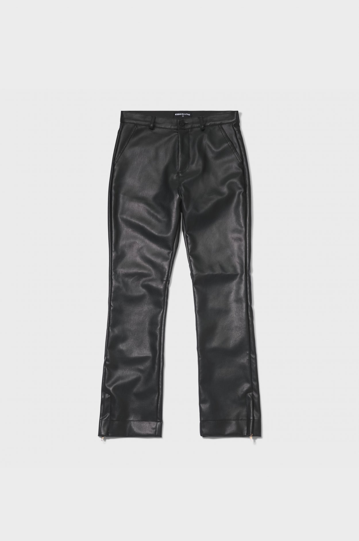 NERO FLARE LEATHER PANTS | BLACK