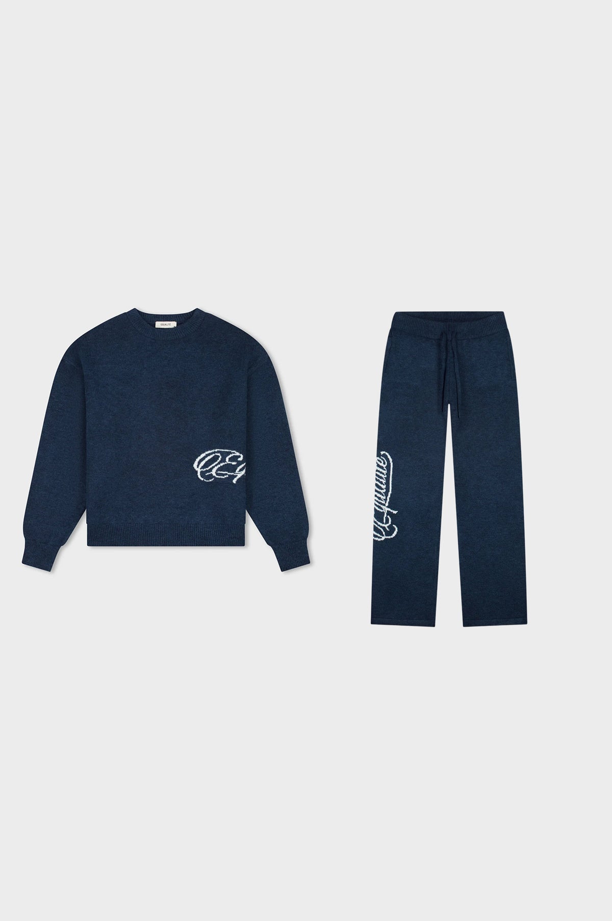 FLUFFY KNIT SET | NAVY