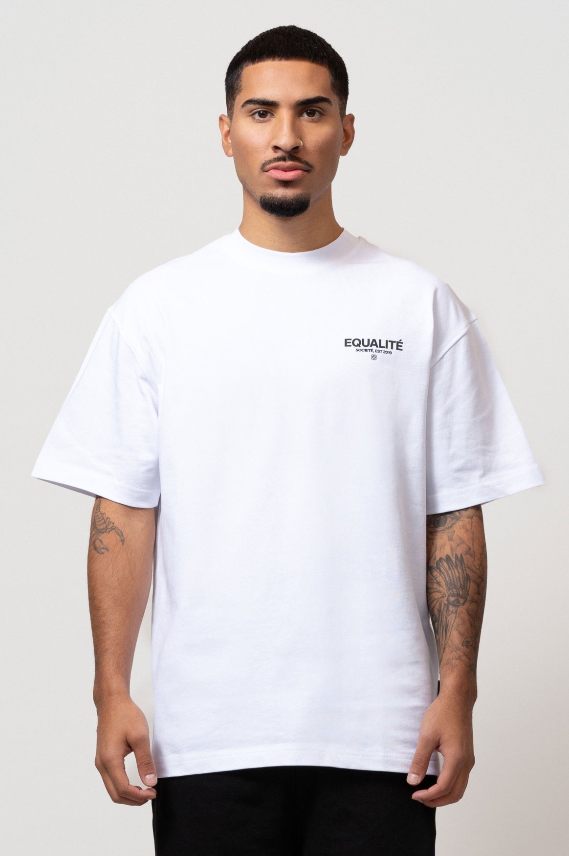SOCIETÉ OVERSIZED TEE | WHITE & BLACK