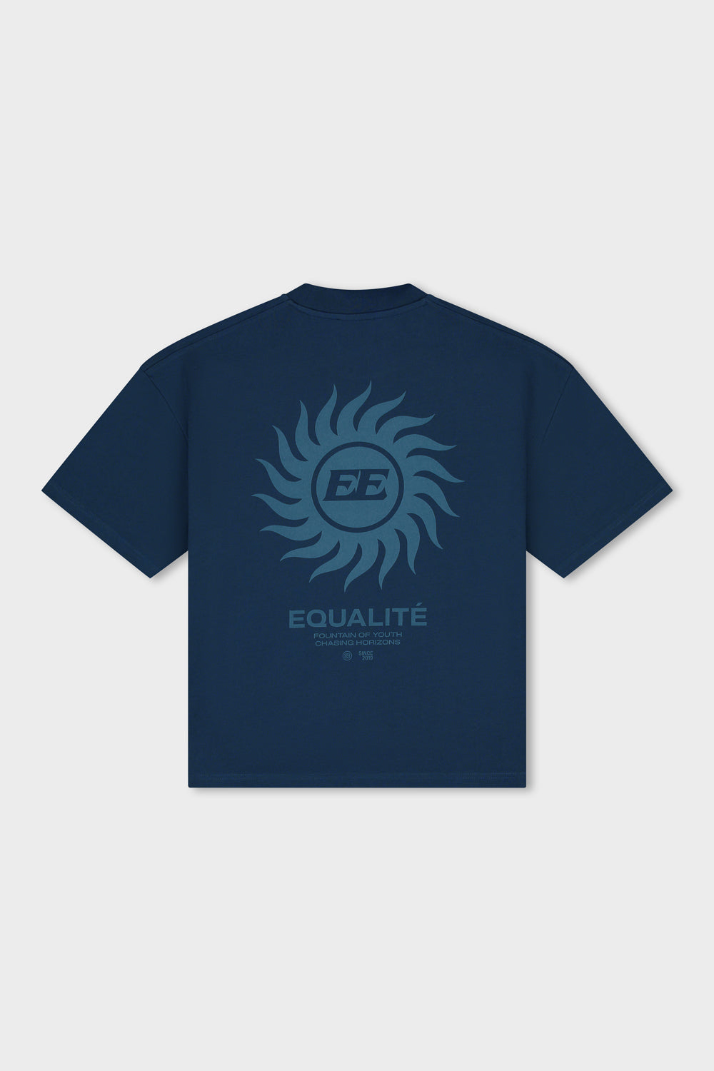 SUNNY BOXY FIT TEE | NAVY & LIGHT BLUE
