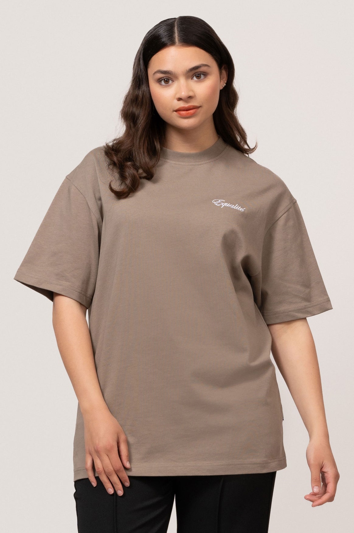SIGNATURE OVERSIZED TEE | TAUPE