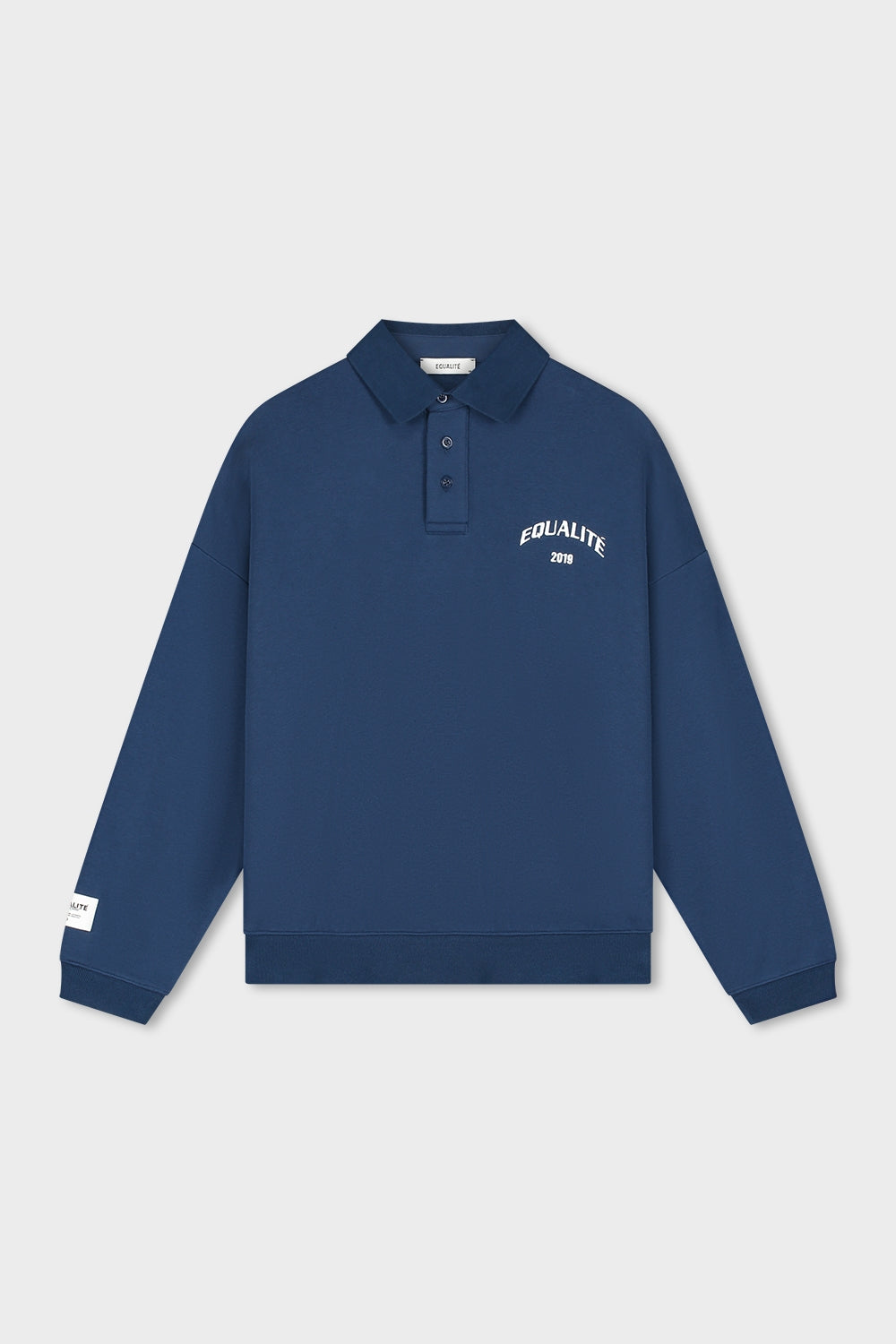 VARSITY POLO SWEATER | NAVY & OFF-WHITE