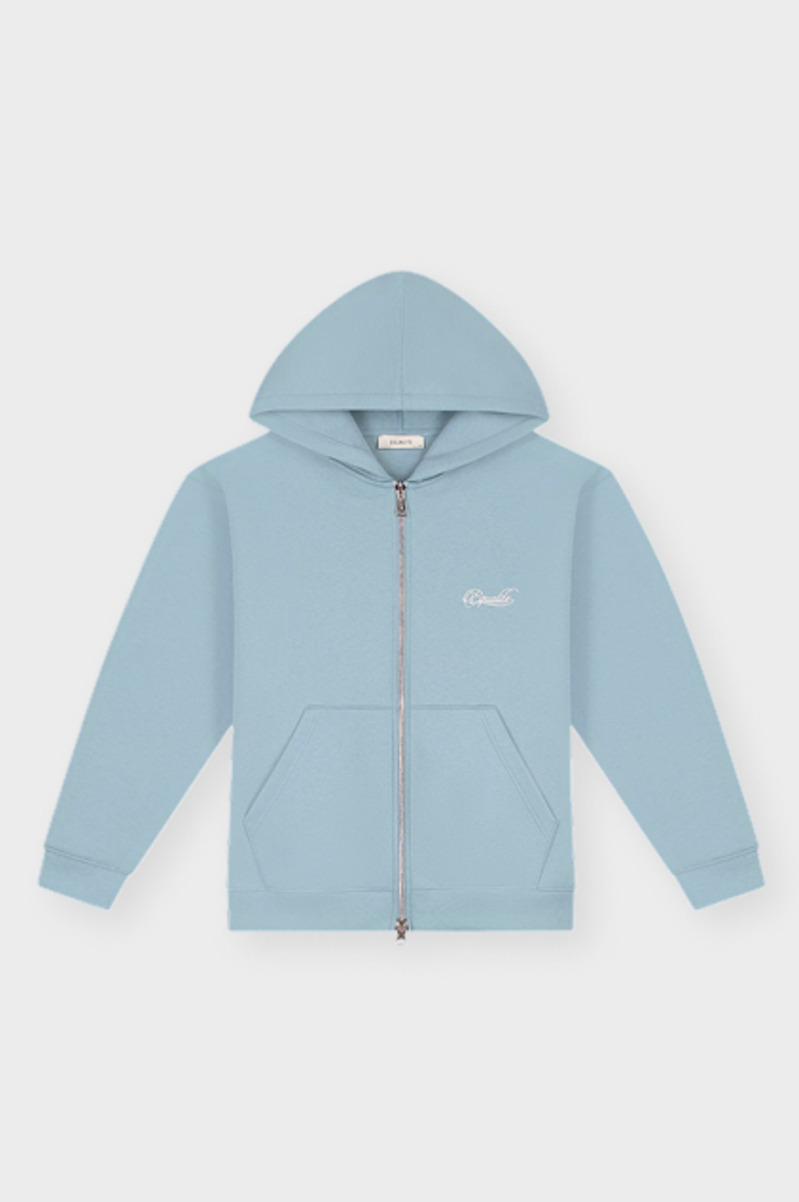 YUKI OVERSIZED SCUBA FULL ZIP HOODIE | WASHED LIGHT BLUE