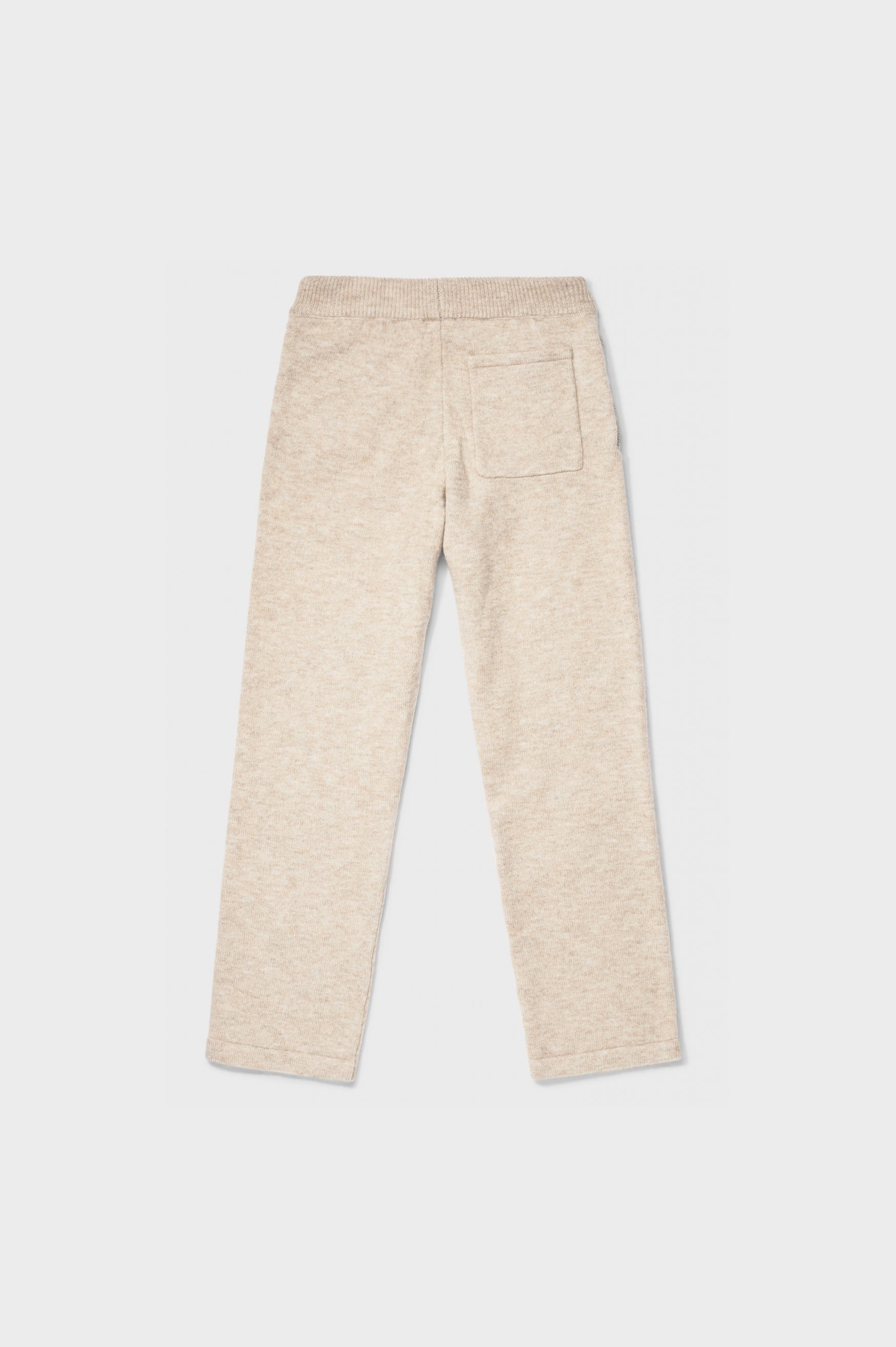 FLUFFY KNIT STRAIGHT FIT PANTS | BEIGE