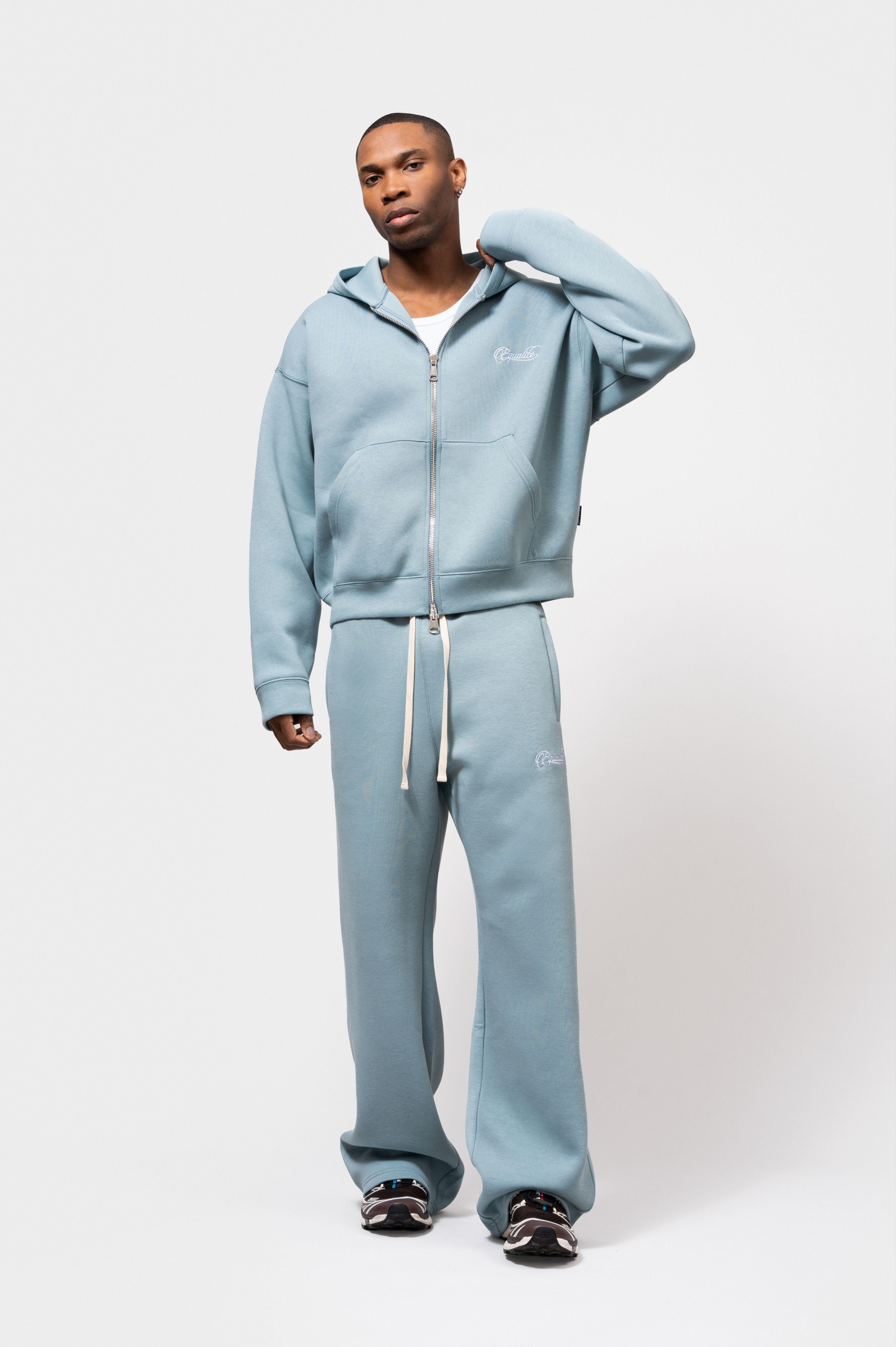 YUKI FULL ZIP JOGGER SET | WASHED LIGHT BLUE