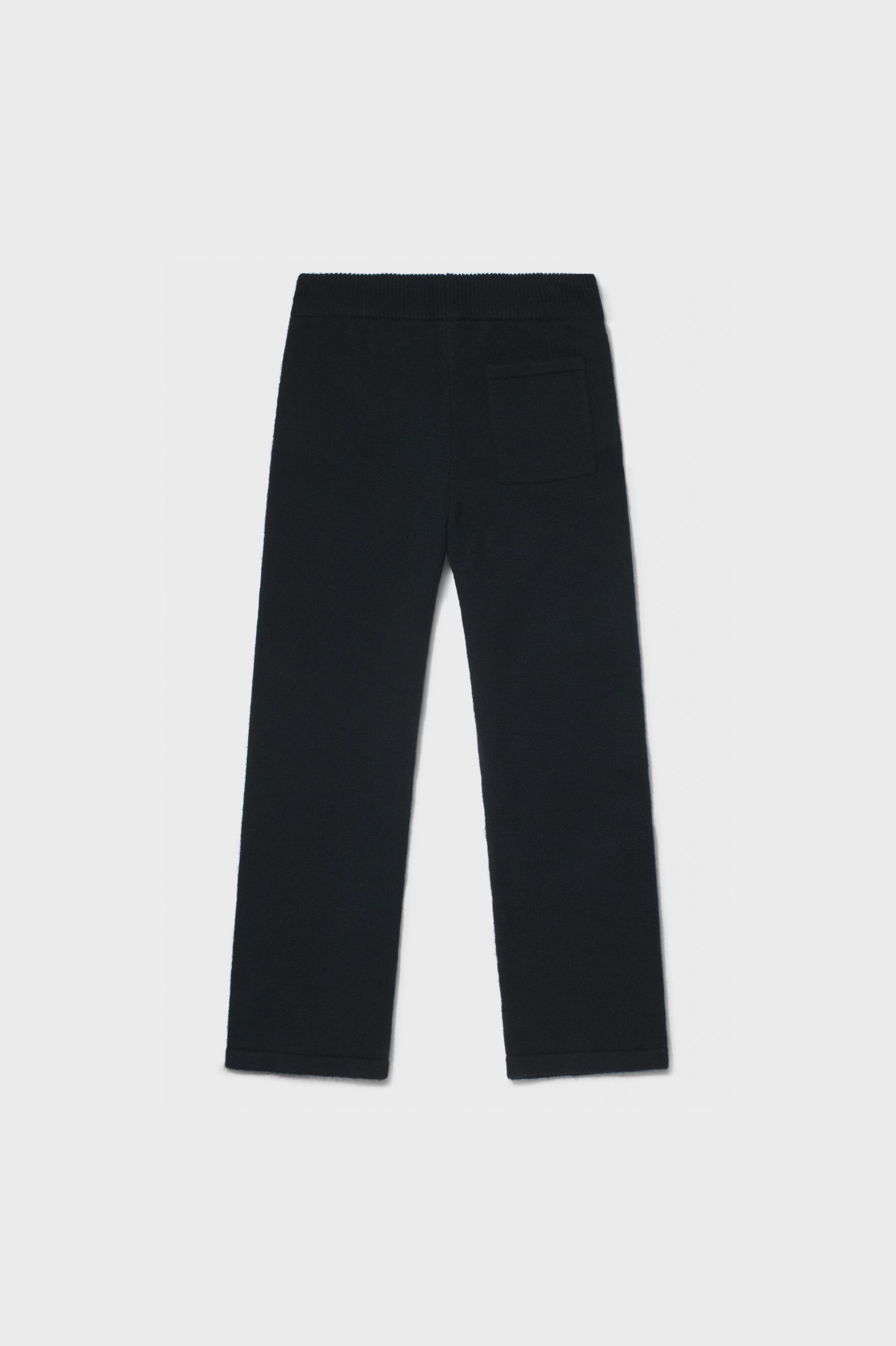 FLUFFY KNIT STRAIGHT FIT PANTS | BLACK