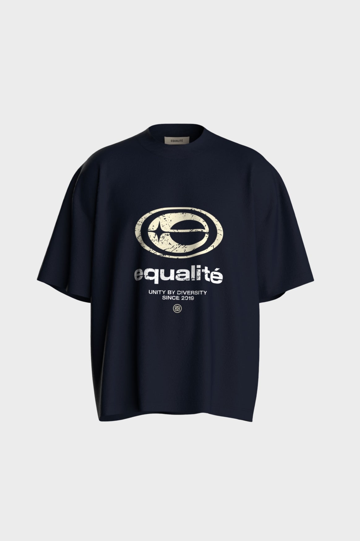 ELAN BOXY TEE | NAVY & BUTTER YELLOW