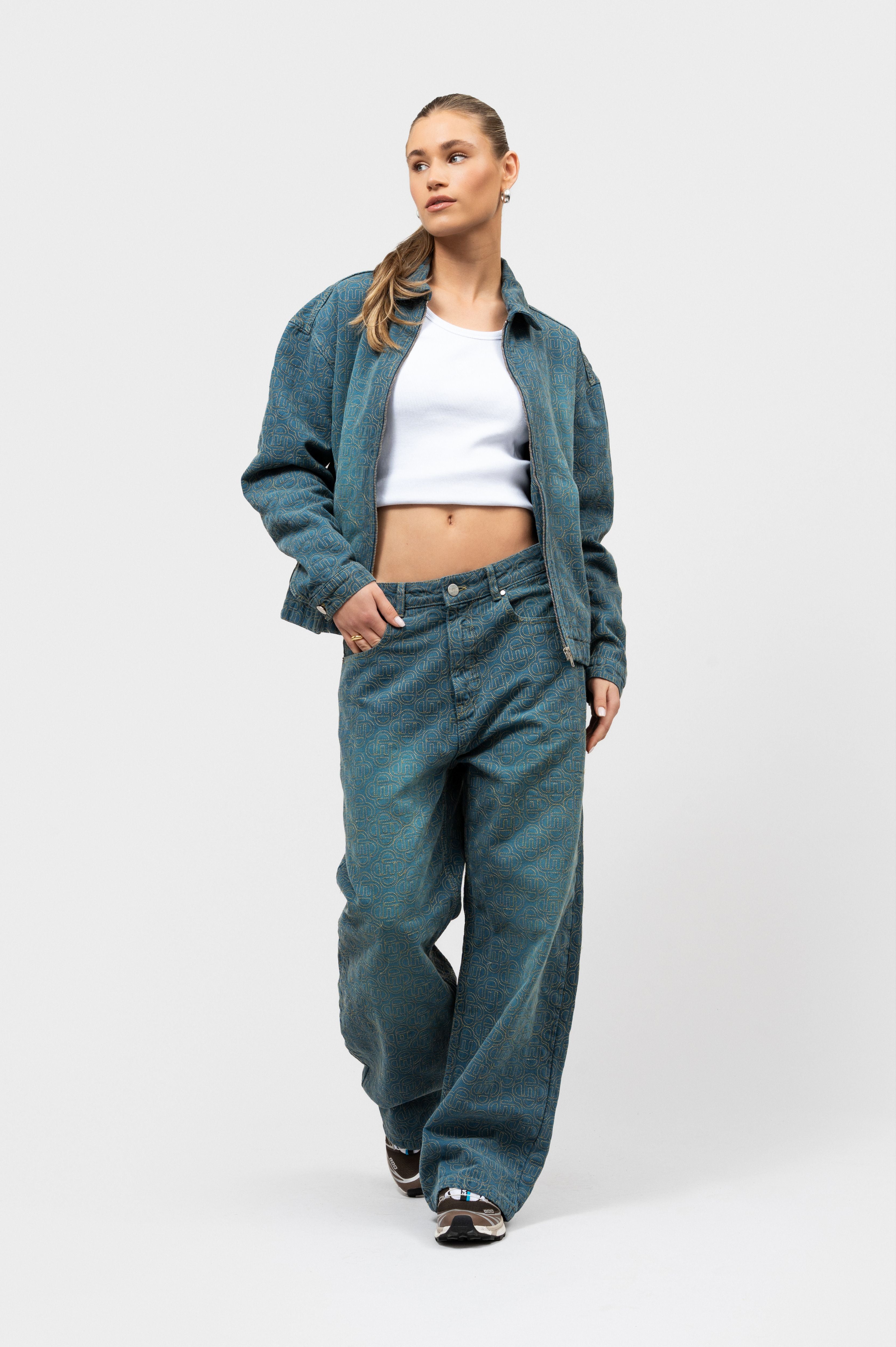 MONOGRAM DENIM SET | DARK BLUE