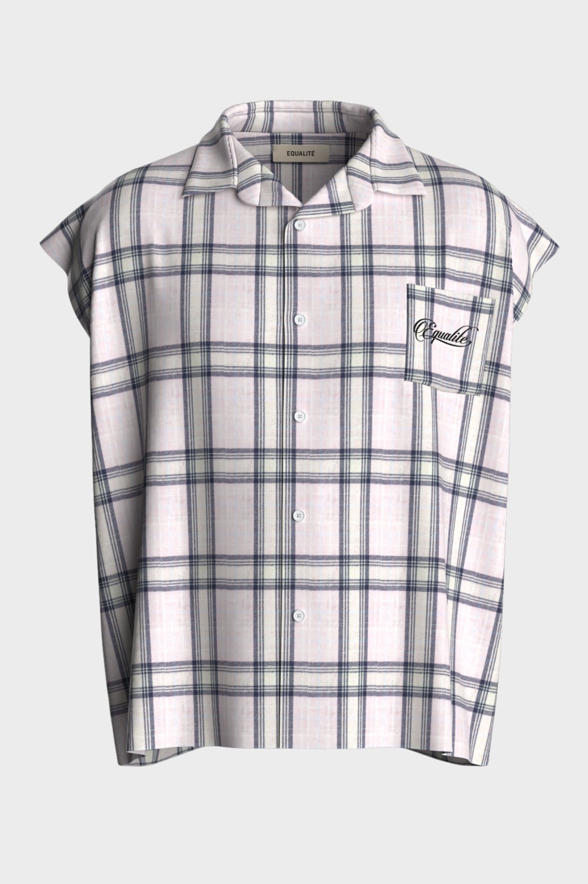 FLANNEL TANK SHIRT | PINK & NAVY