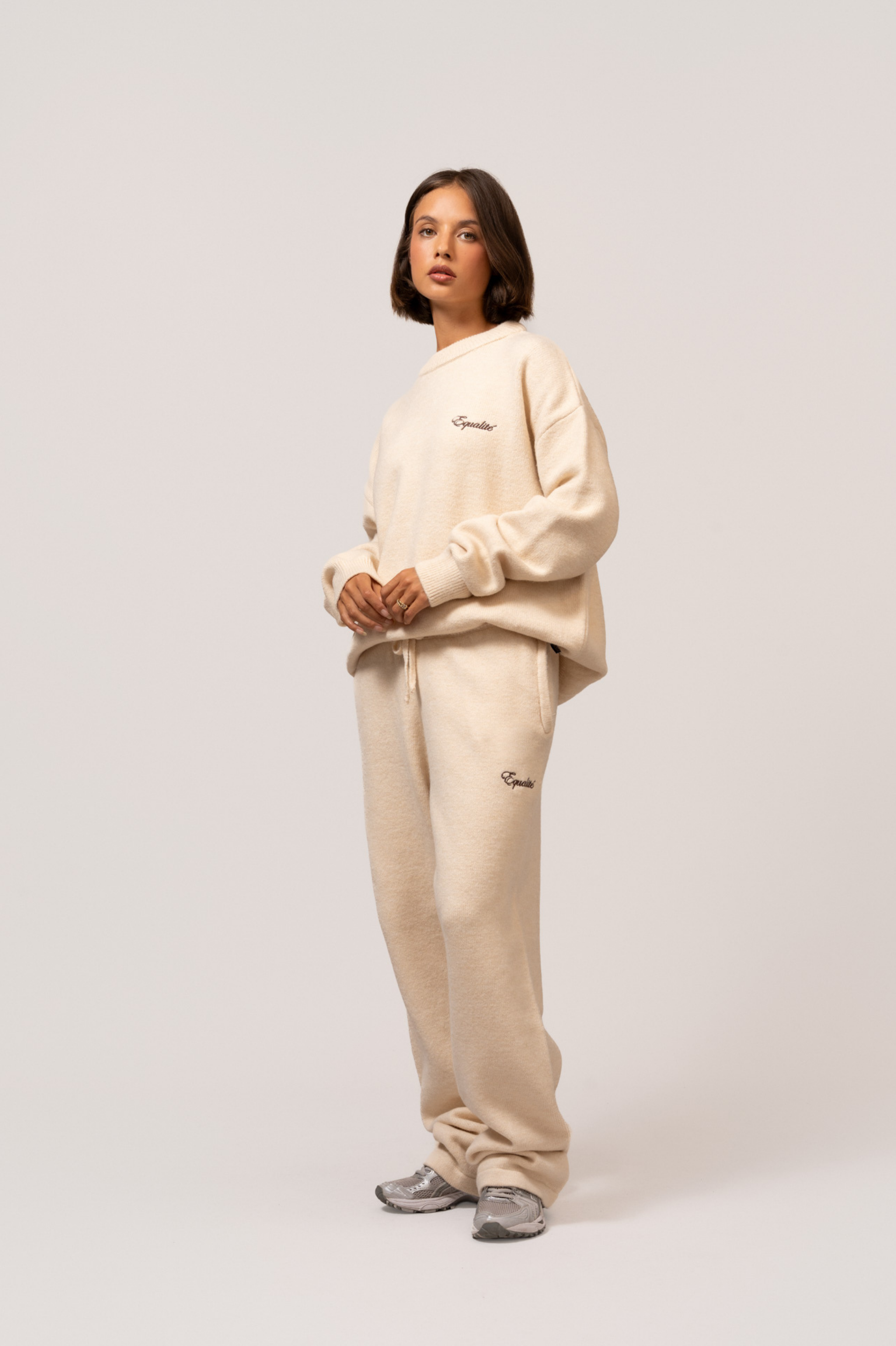 Fluffy Knit Set | Off-white