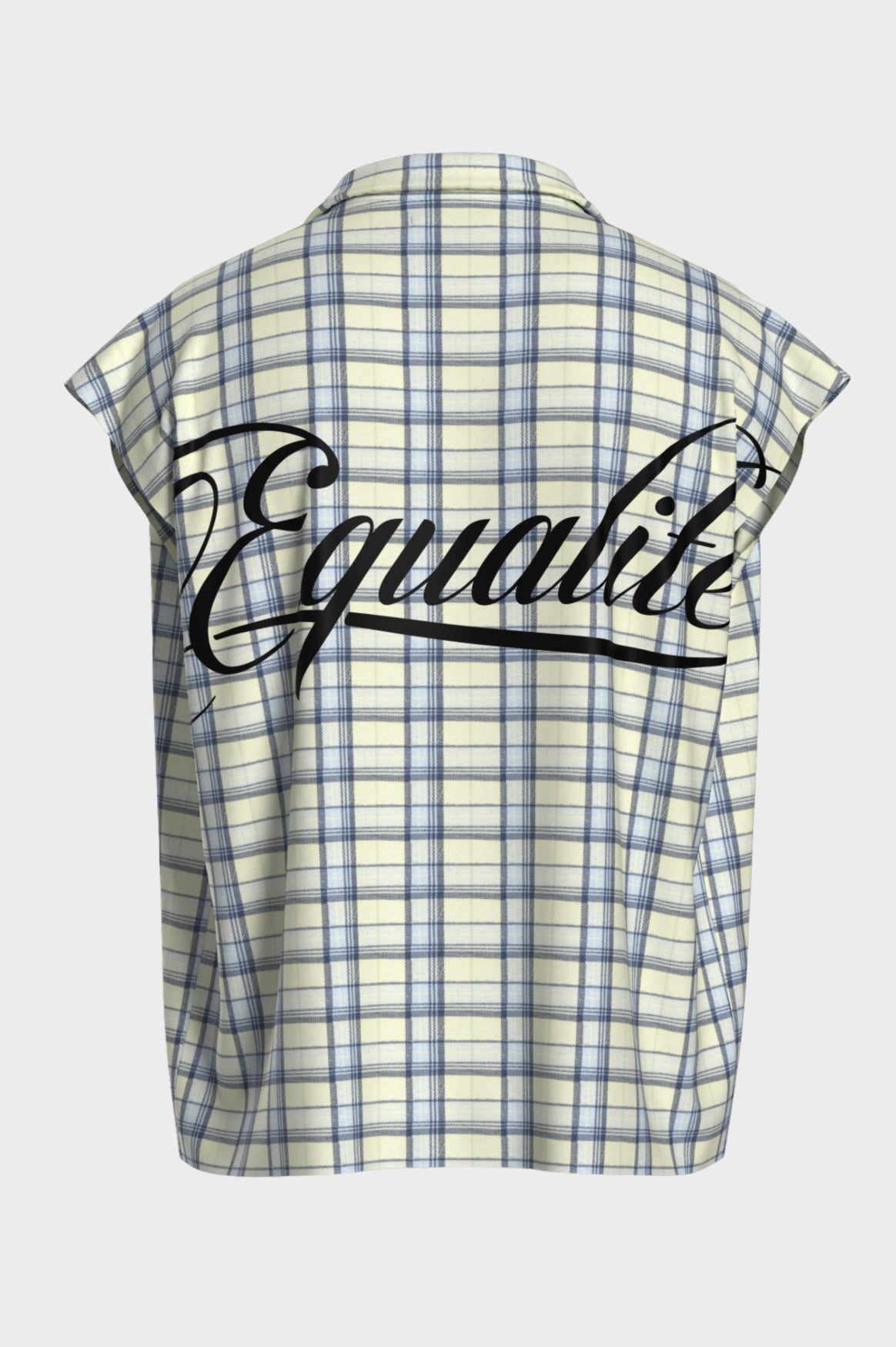 FLANNEL TANK SHIRT | SOFT YELLOW & LIGHT BLUE