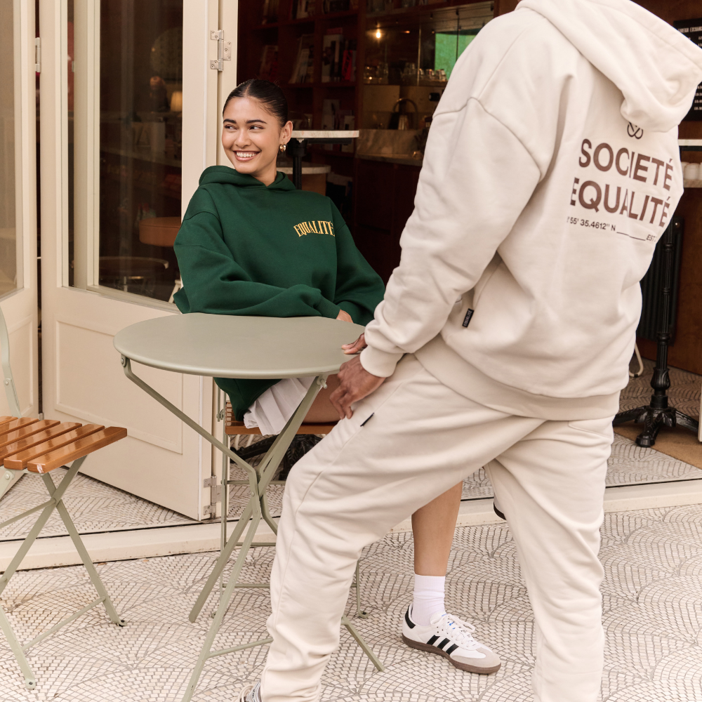 SOCIETÉ JOGGER SET OFF-WHITE & BROWN