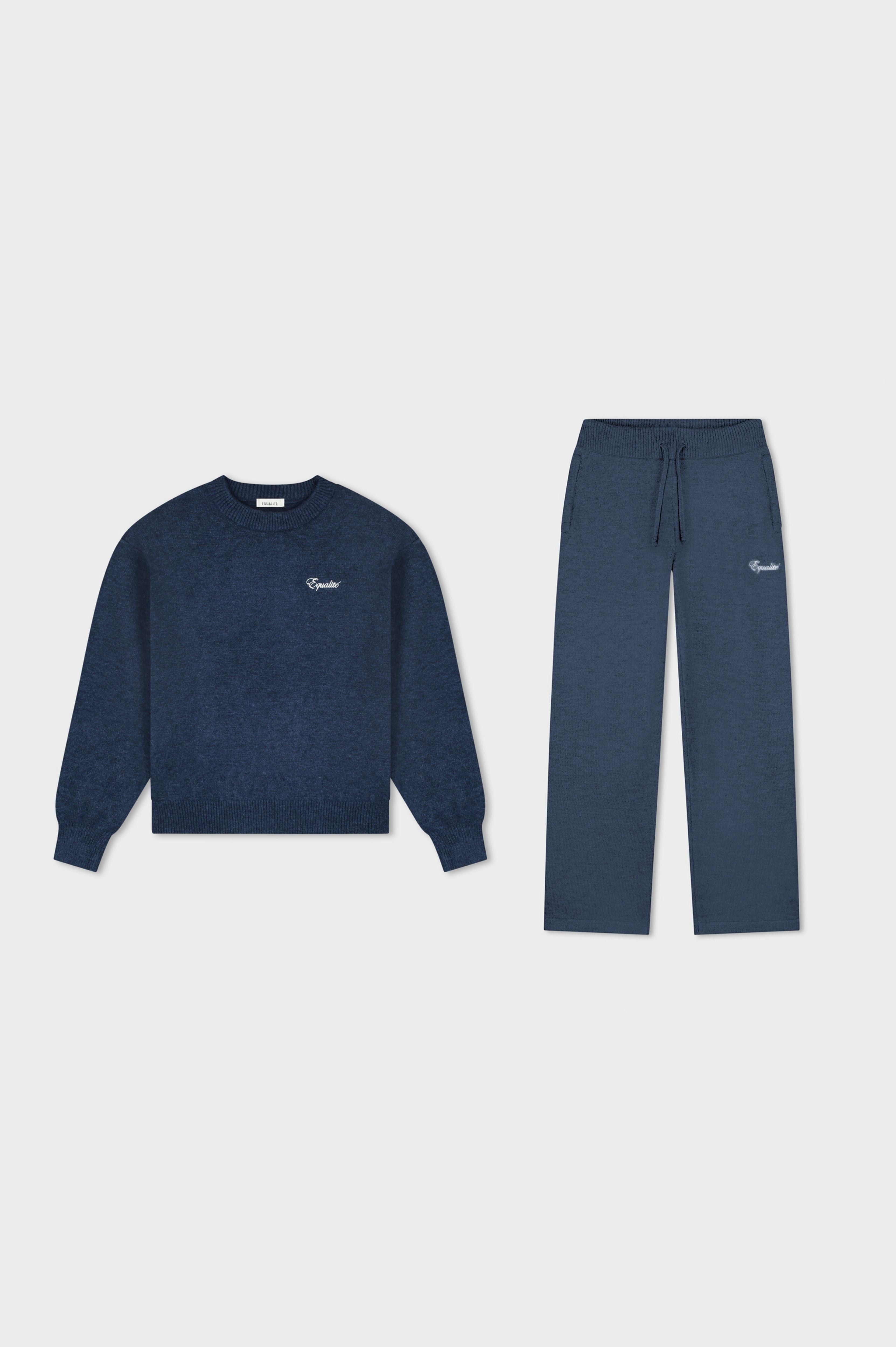 FLUFFY KNIT SET | NAVY