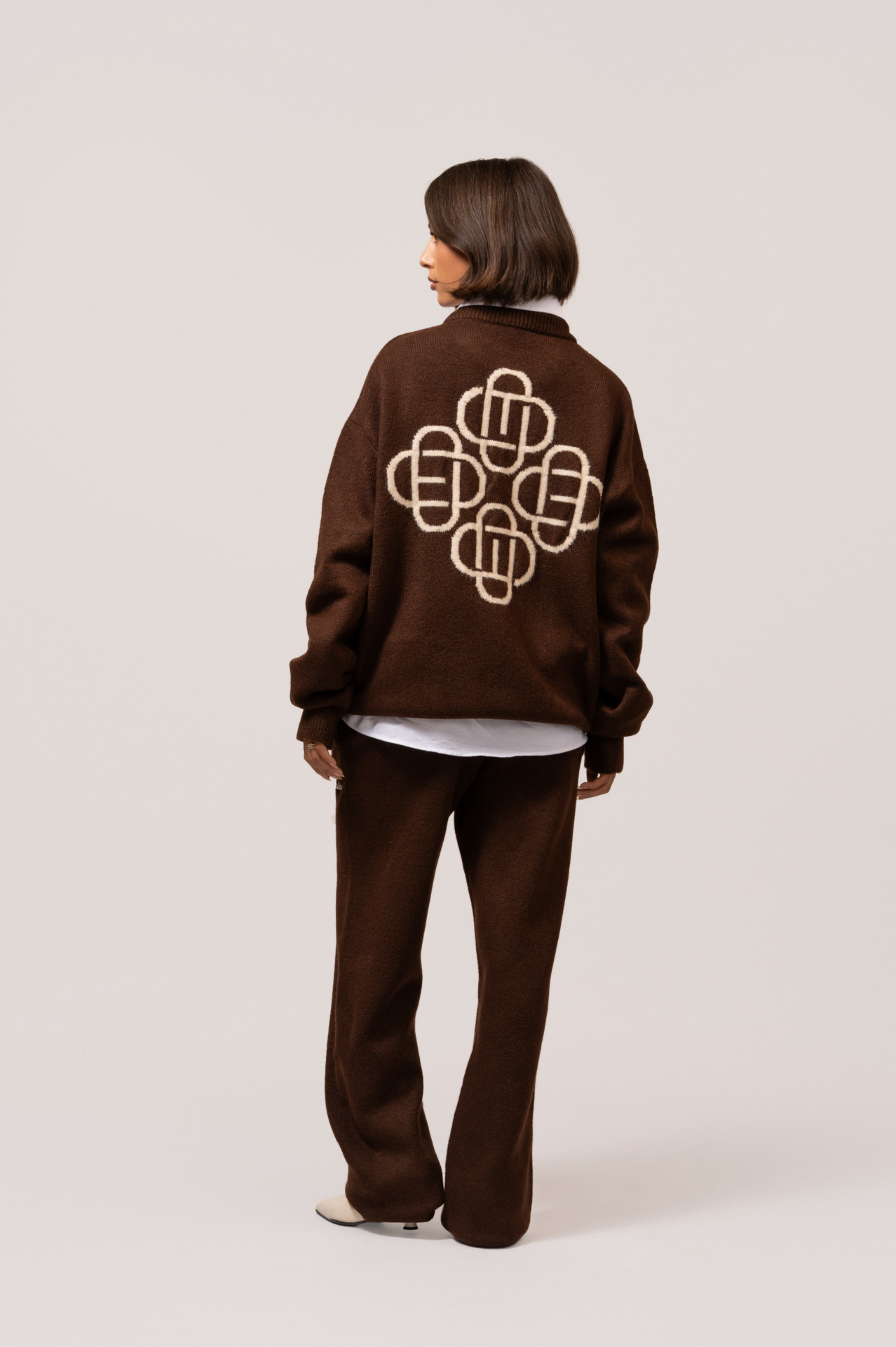 Fluffy Knit Set | Brown